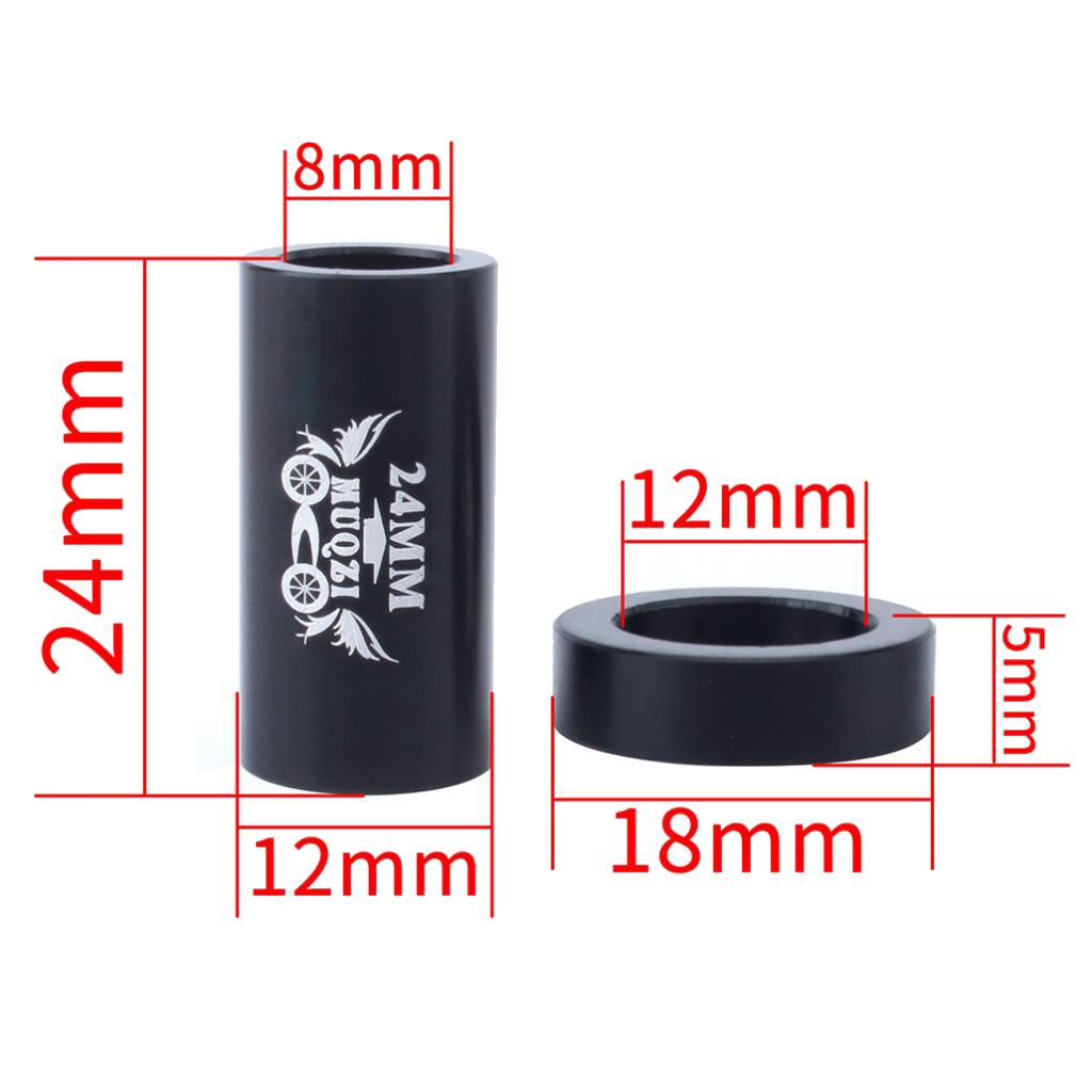 2xAluminium Alloy Mountain Bicycle Shock Absorber Bushing Rear Suspension 24mm