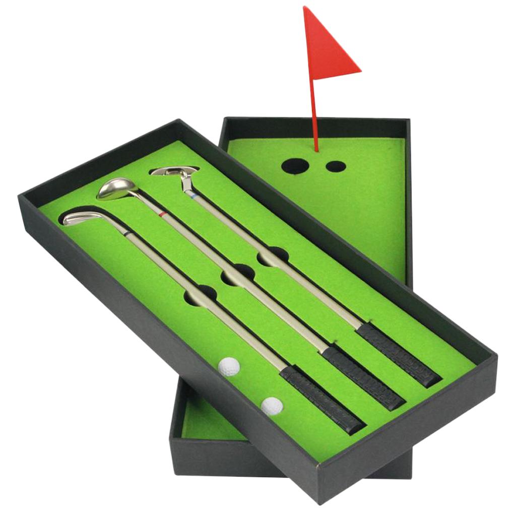Creative Mini Desktop Golf Club Ballpoint Pens Set with Box, A Gift for Golf Fans