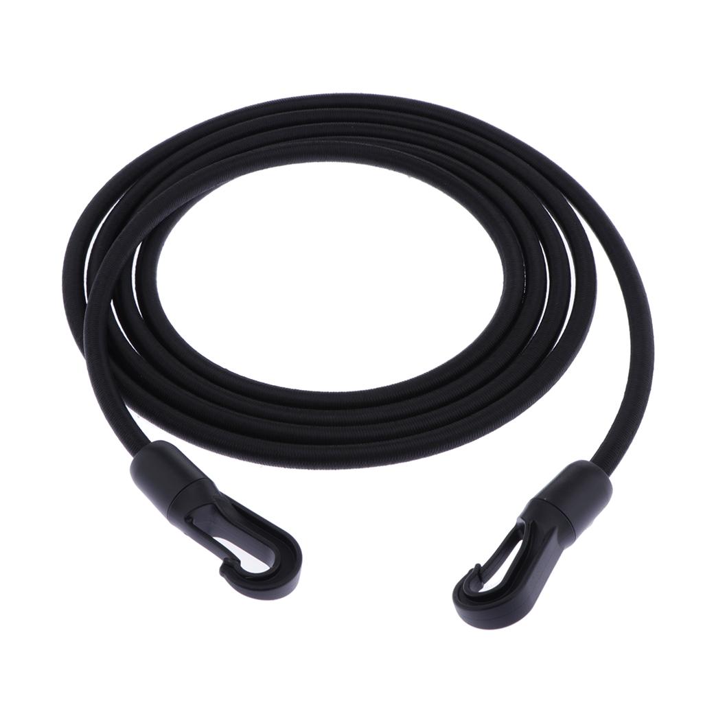 8mm Heavy Duty Rubber Bungee Cord Rope Elastic Lanyard with Hooks Clips 1m