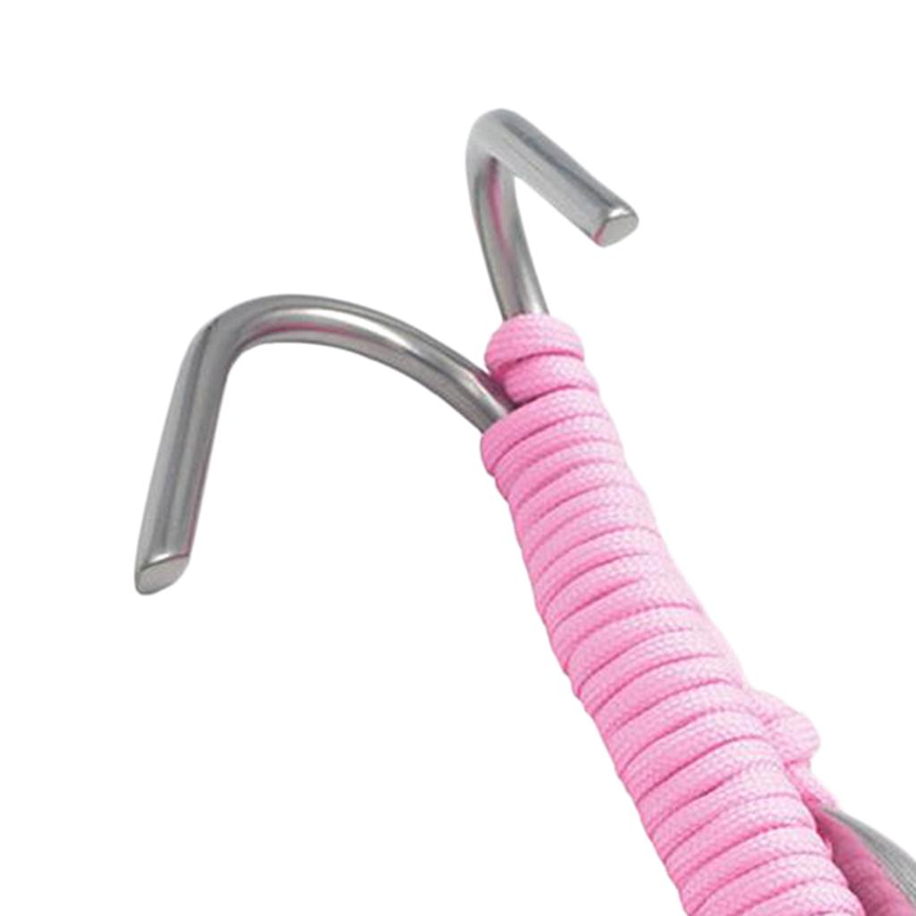 Scuba Diving Dual Reef Hook Dual Hook with 1.2m Line Bolt Snap Clip Pink
