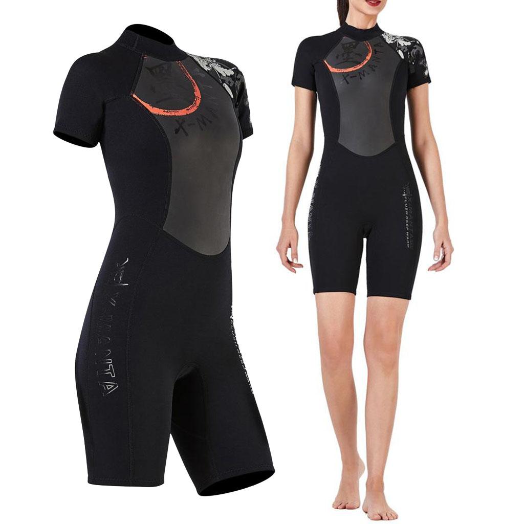 Women Short Sleeve Wetsuit Jacket Diving Jumpsuit Surfing Dive Swimwear L