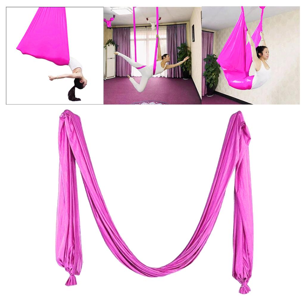 Pilates Yoga Flying Swing Aerial Yoga Hammock Silk Fabric Rose Red