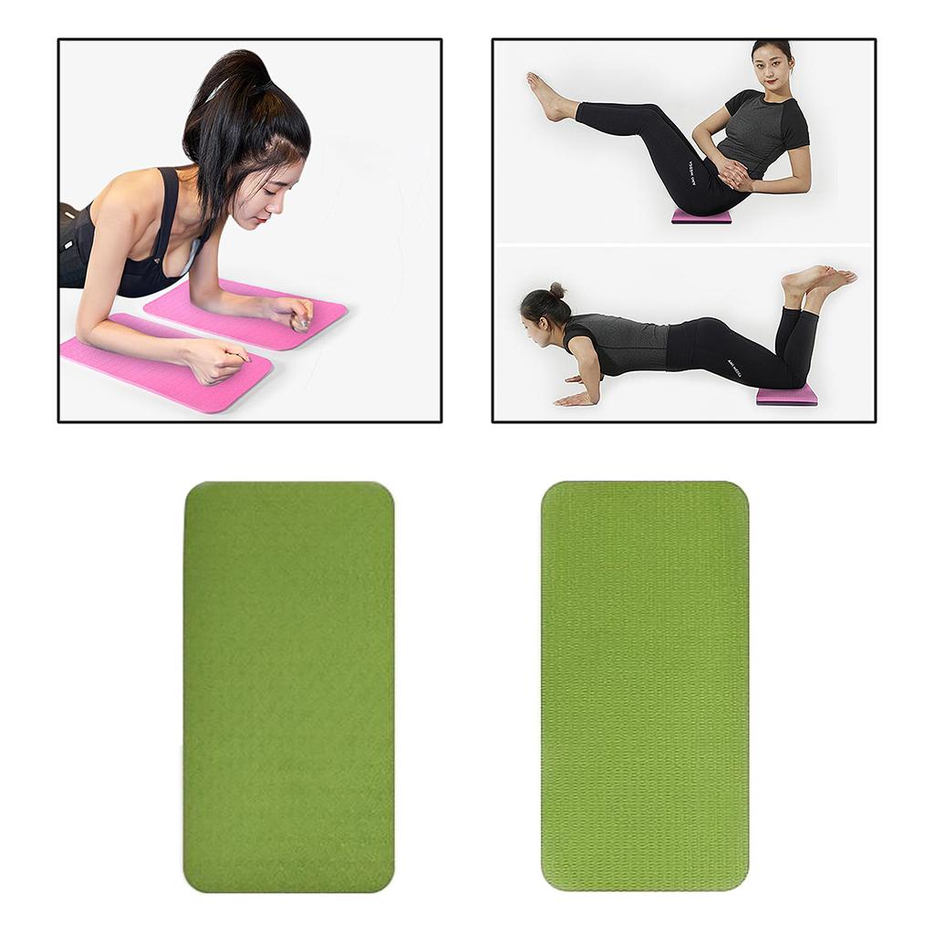Yoga Workout Knee Pad Elbow Cushion Exercise Fitness Home Gym Support Mat Green 2 Pcs