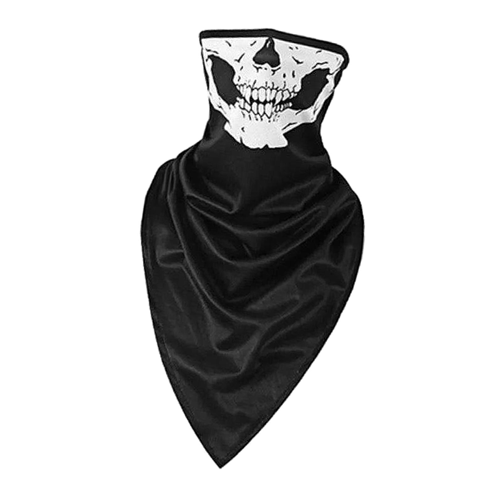 Face Mask Balaclava Tube Bandana Cover Neck Gaiter Scarf  White Skull