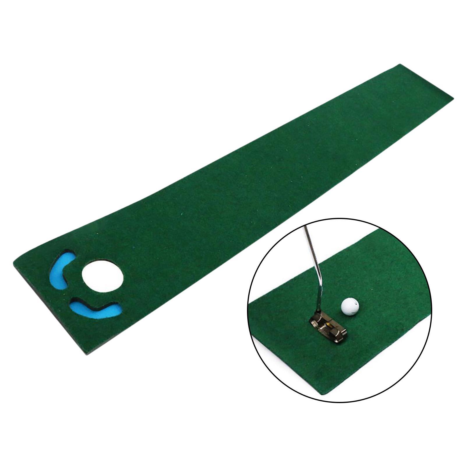 Golf Putting Mat Green Carpet Training With Hole Outdoor Beginner Practice