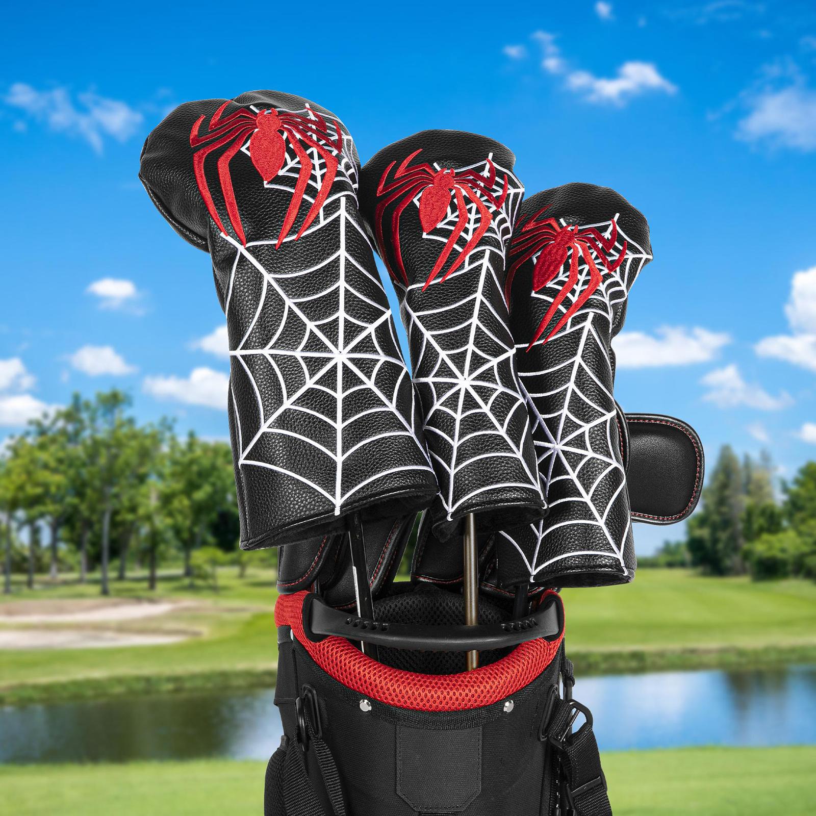 2x Leather Golf Head Cover Hybrid Driver Club Headcover Guard Sleeve Guards