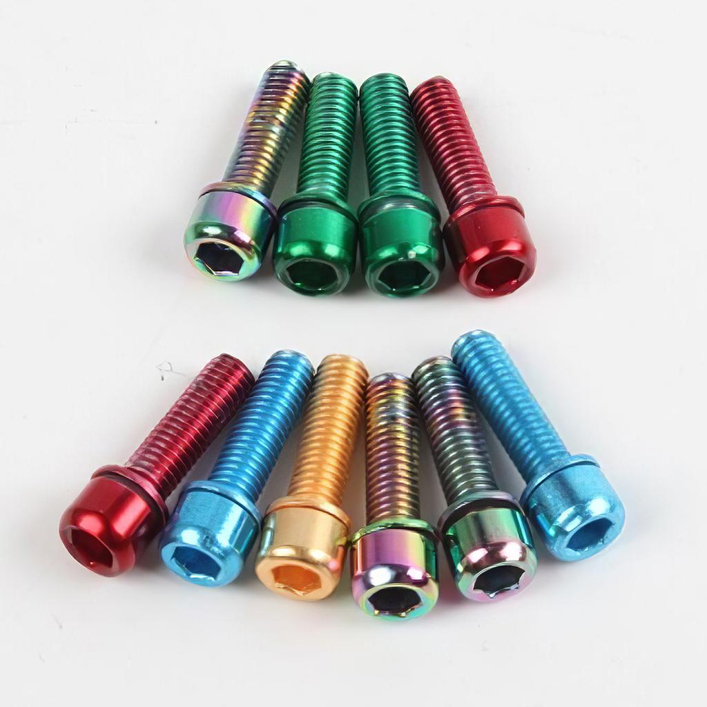 6x Bicycle Stem Screw Anti-rust M5x18mm Bolt Cycle Screws Hardware Rainbow