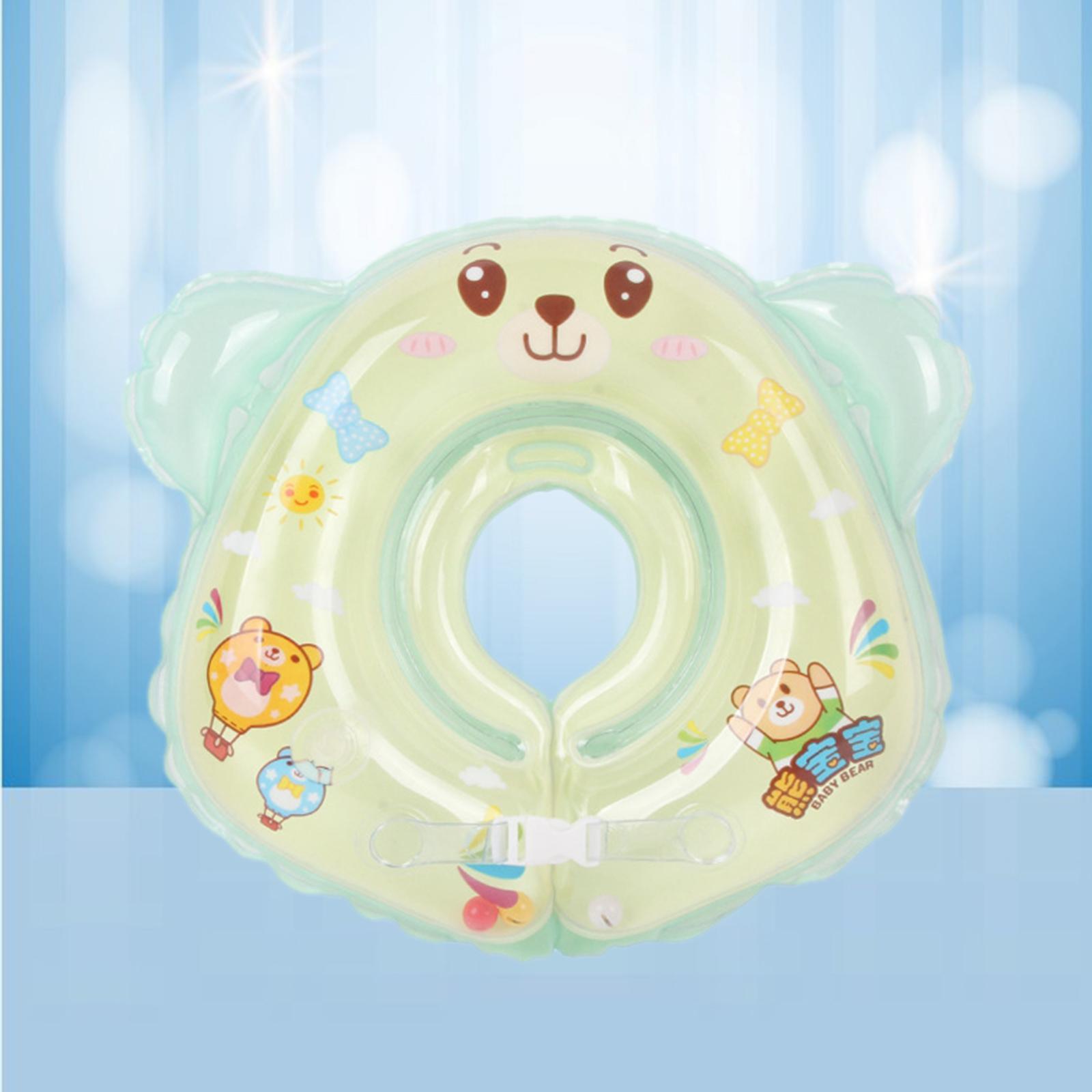 Inflatable Baby Swim Float Children Neck Ring Trainer Bathtub Pool Toy Green