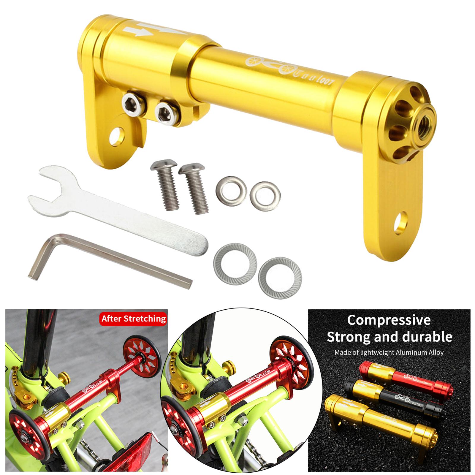 Folding Bike Easy Wheel Extension Rod Walking Transport Parts Golden