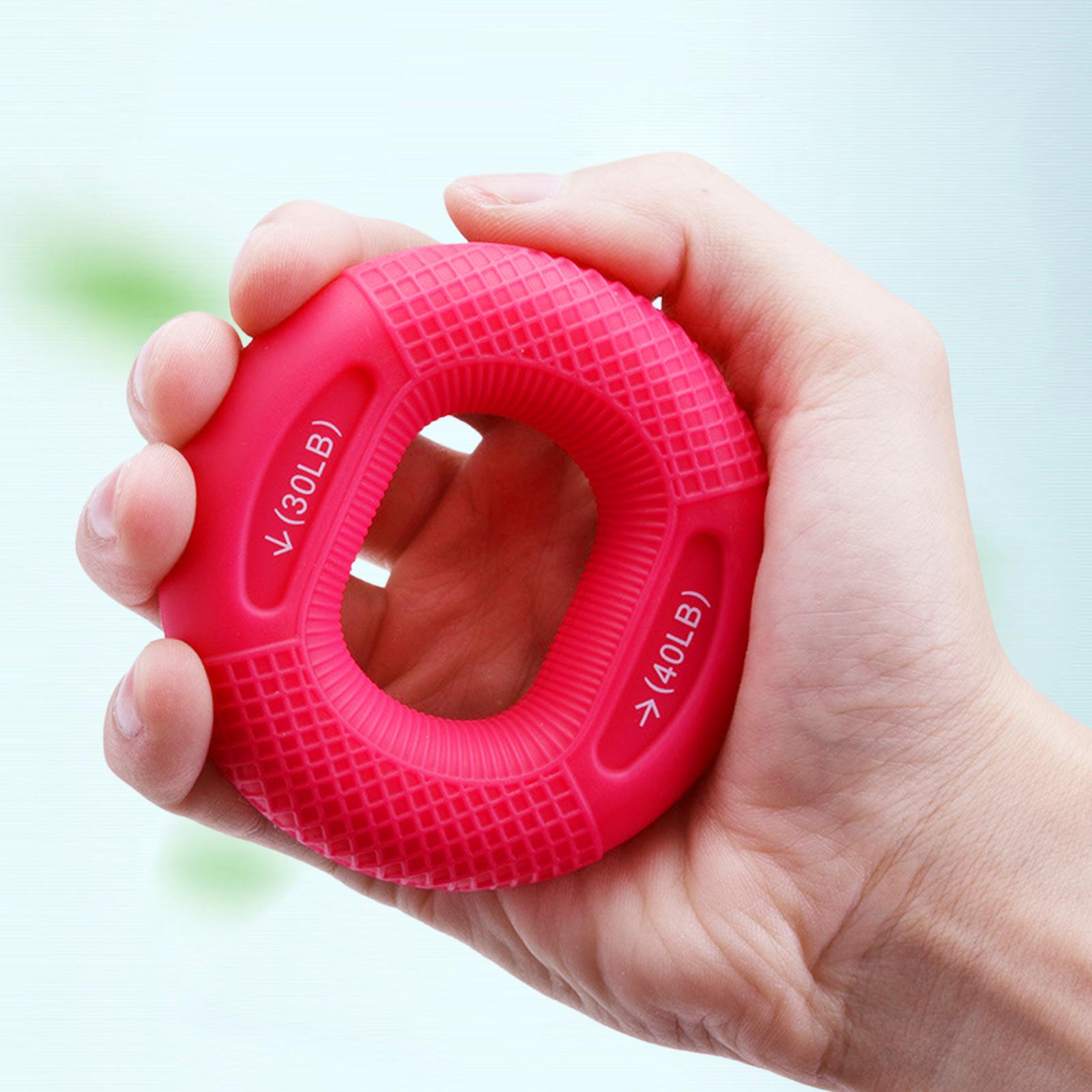 Hand Grip Strengthener Forearm Strength Trainer Gripper Rose Red 30LB 40LB