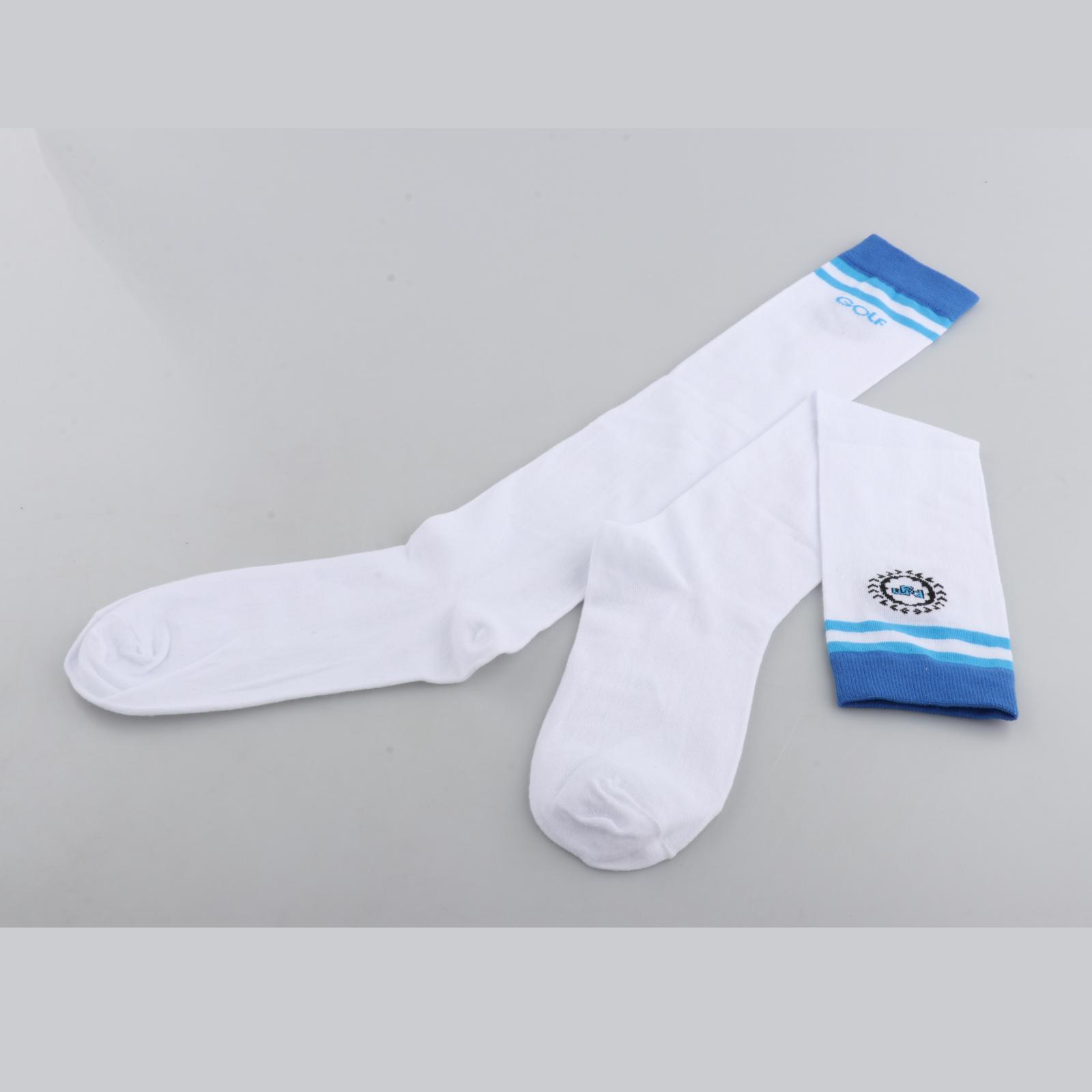 2xWomen's Golf Stockings Oversocks Thigh High Stripes Socks Golf School Blue