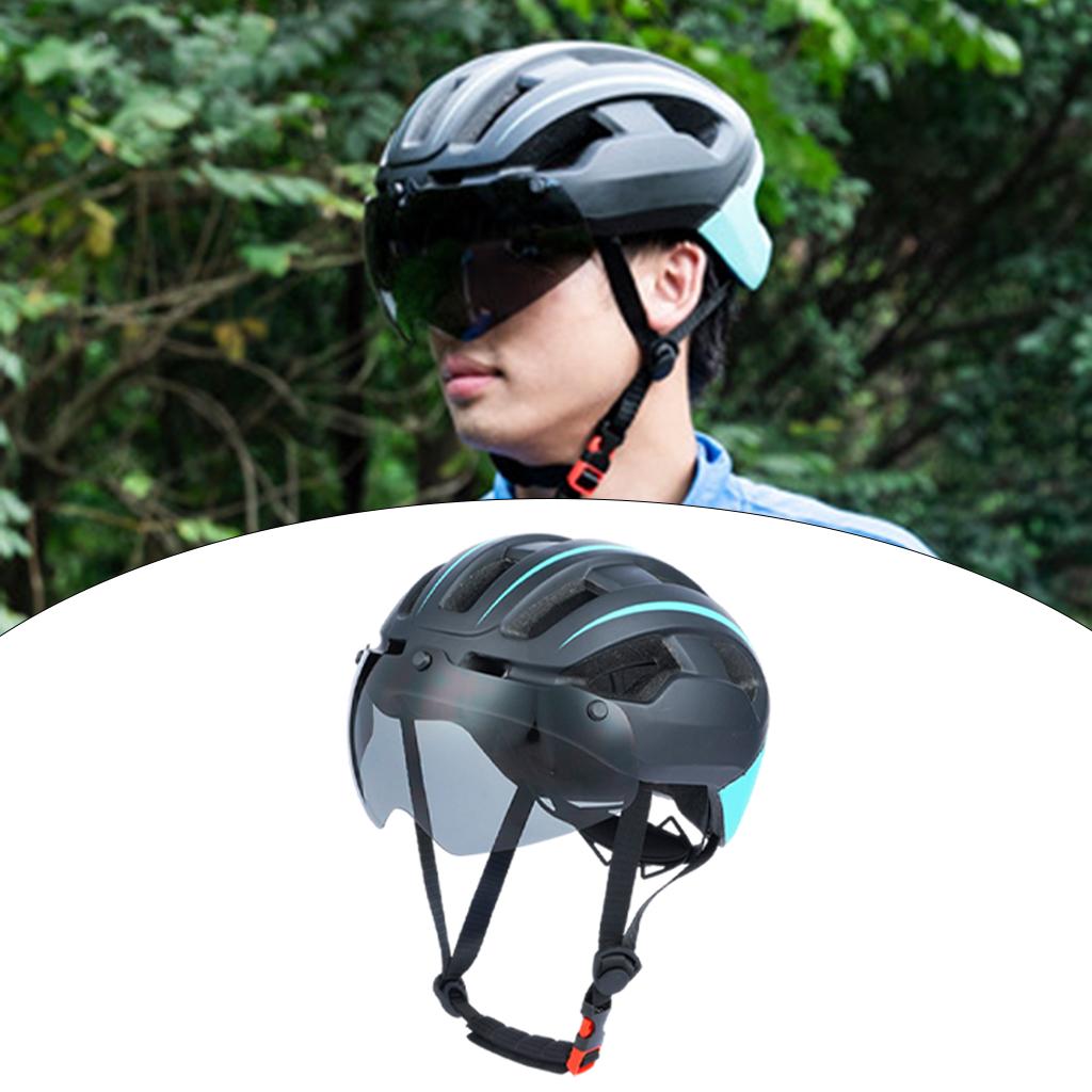 Cycling Bicycle Bike Helmet With Visor Taillight Shockproof Green