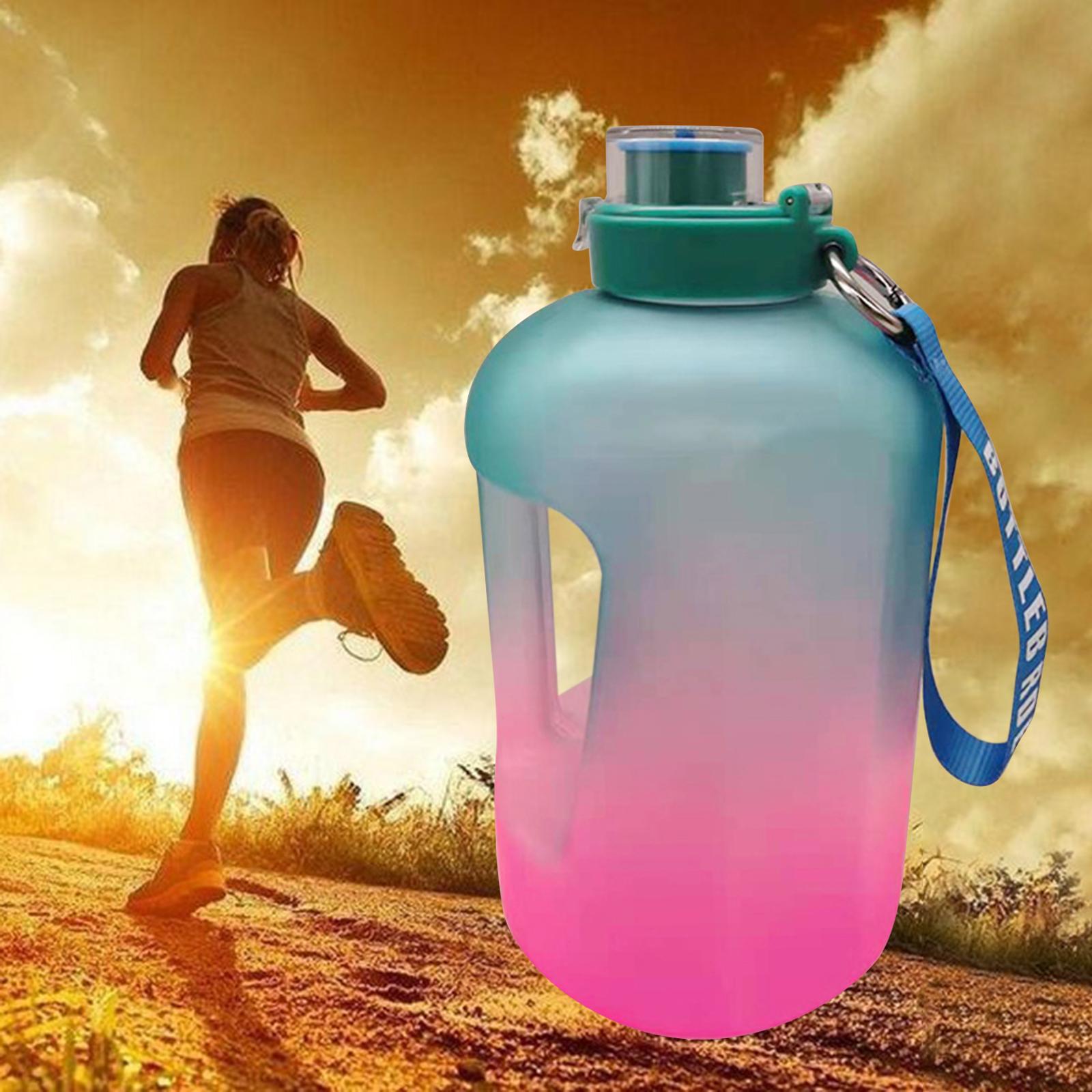 Plastic BPA Free Water Bottle Time Reminder Jug for Camping Outdoor Activity Green Red