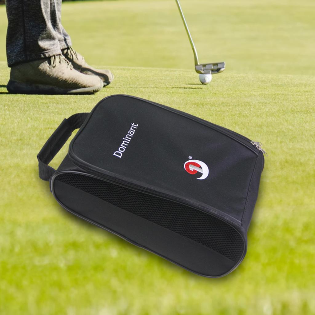 Golf Shoes Bag with Ventilation Zippered Travel Shoe Bag Black
