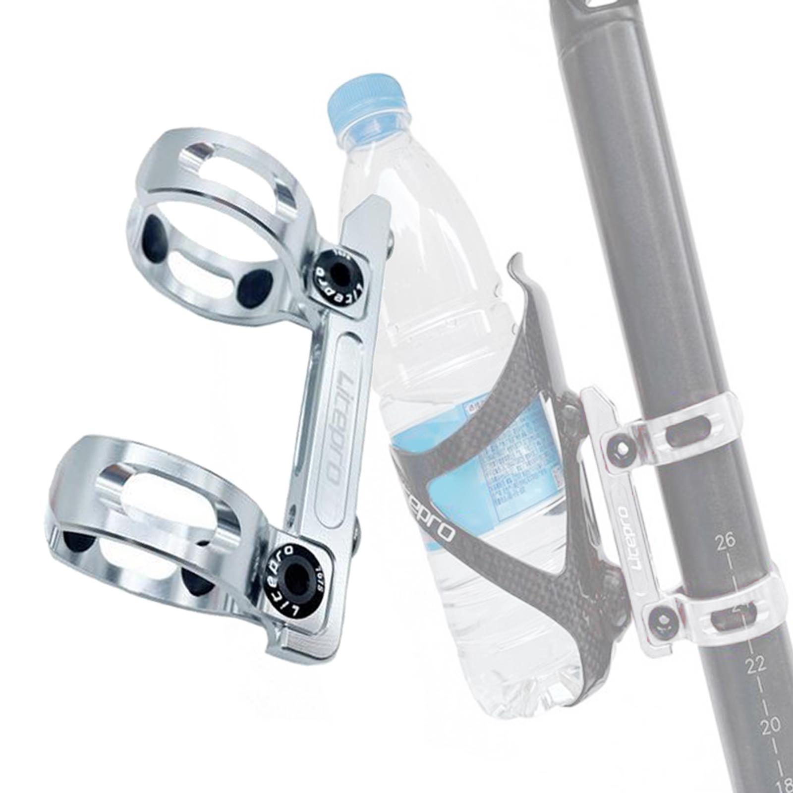 Folding Bicycle Bottle Clamp Conversion Bottle Holder Adapter Accessories Silver