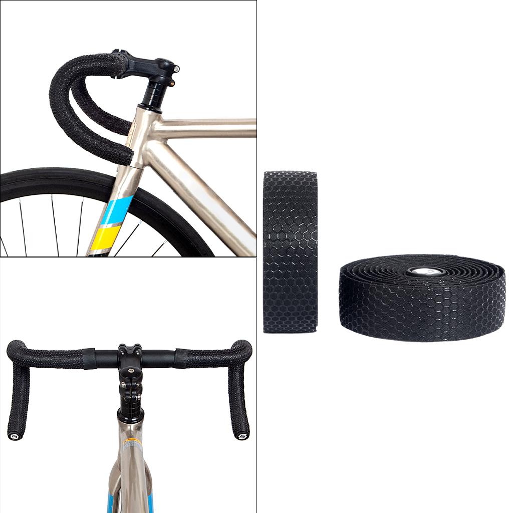 2x Non Slip Bicycle Handlebar Tapes Grip Wraps Bike Drop Bar Black