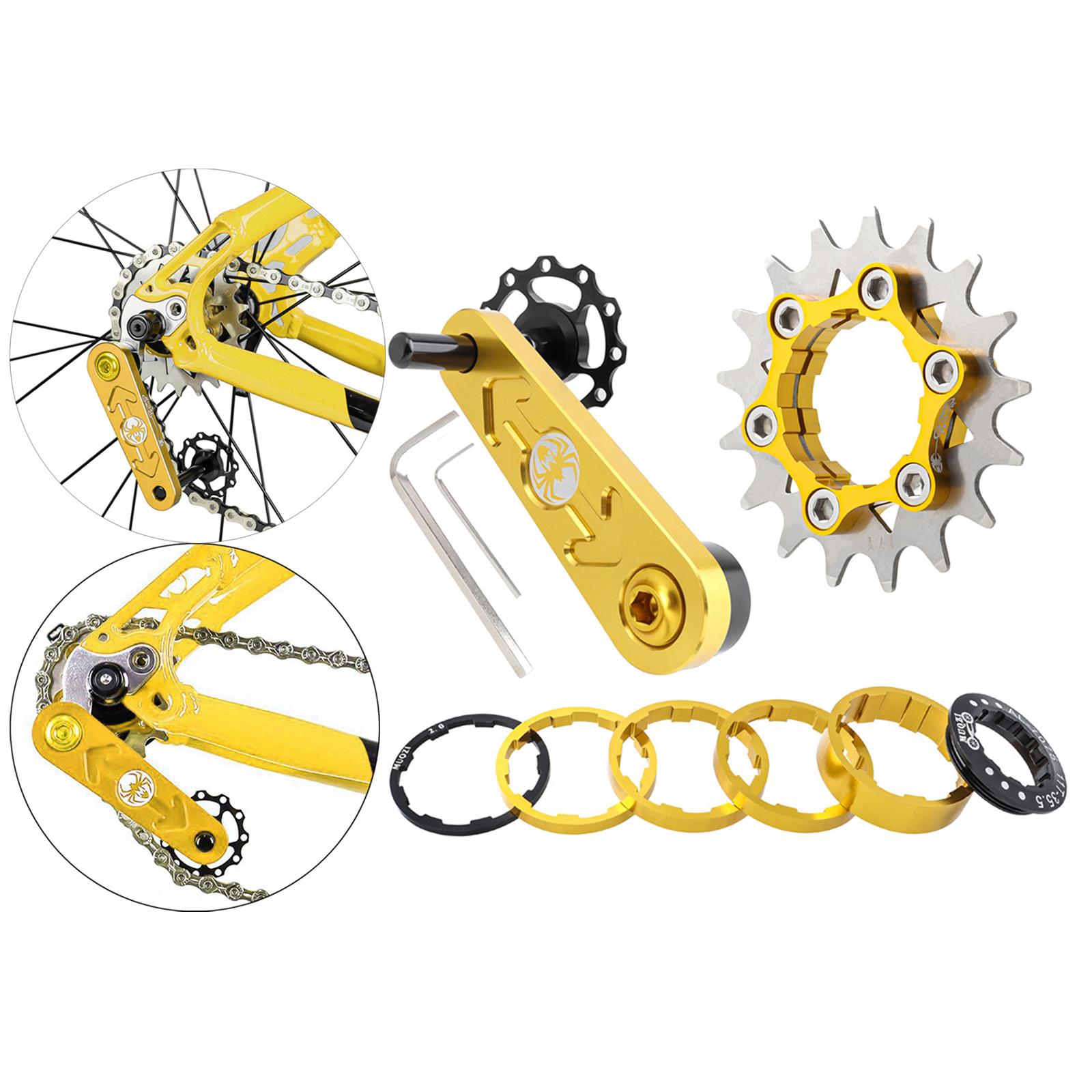 Bike Single Speed Cassette Cog MTB Bicycle Chain Tensioner Golden 17T