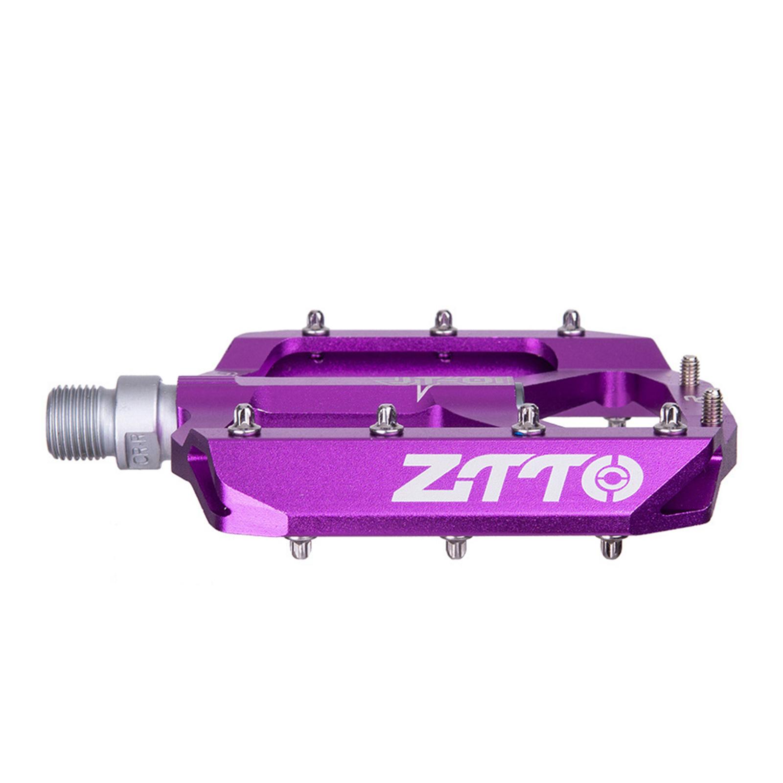 MTB Road Bike Pedals Replacement Parts Aluminum Alloy 12mm Axle Bearings Purple