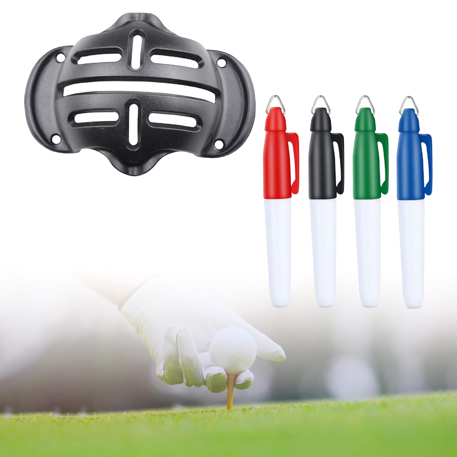 Sports Alignment Golf Ball Marker Line Tool Drawing Liner Set w/ 4 Pens B