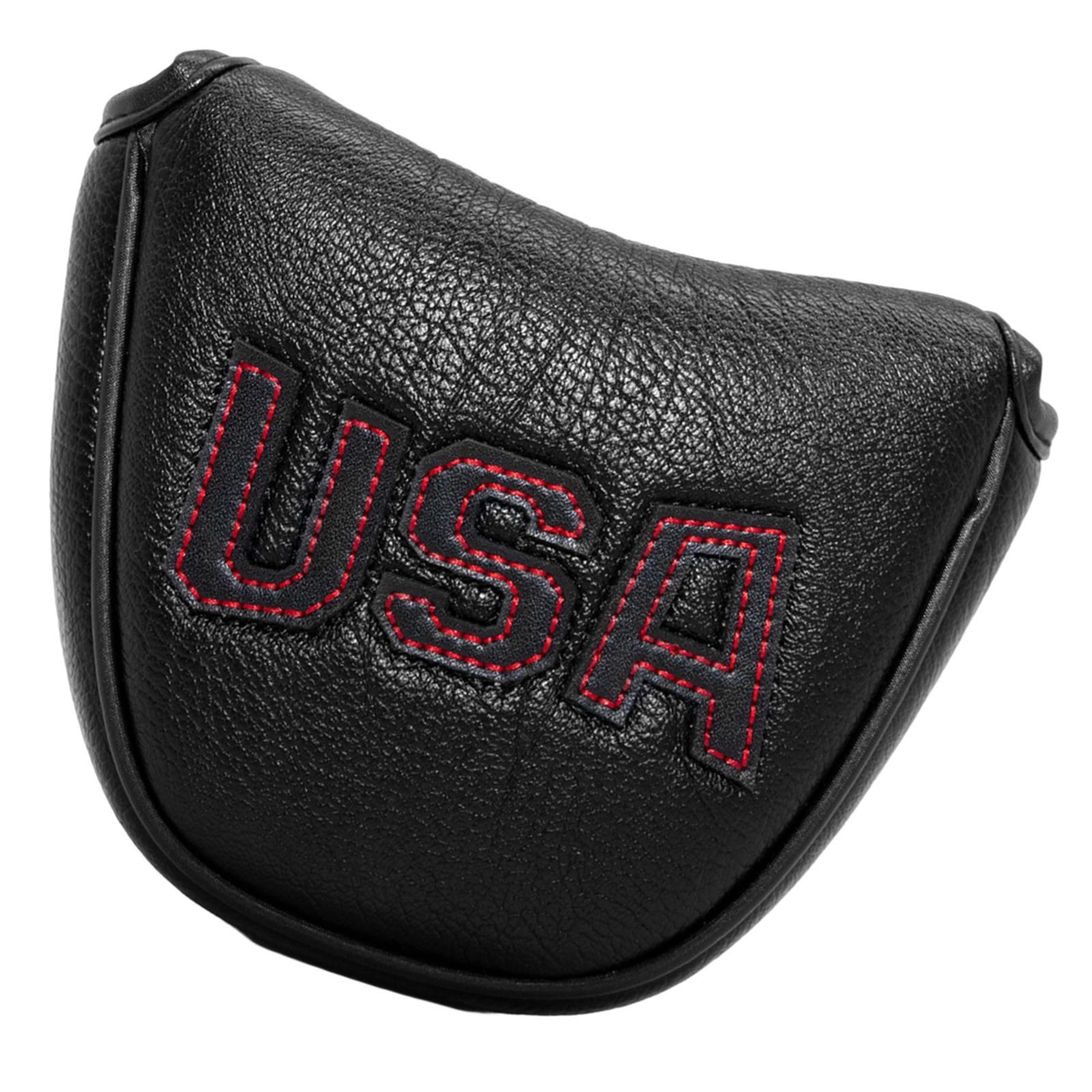 Embroidery Golf Mallet Putter Head Cover Blade Club Protective Headcover B