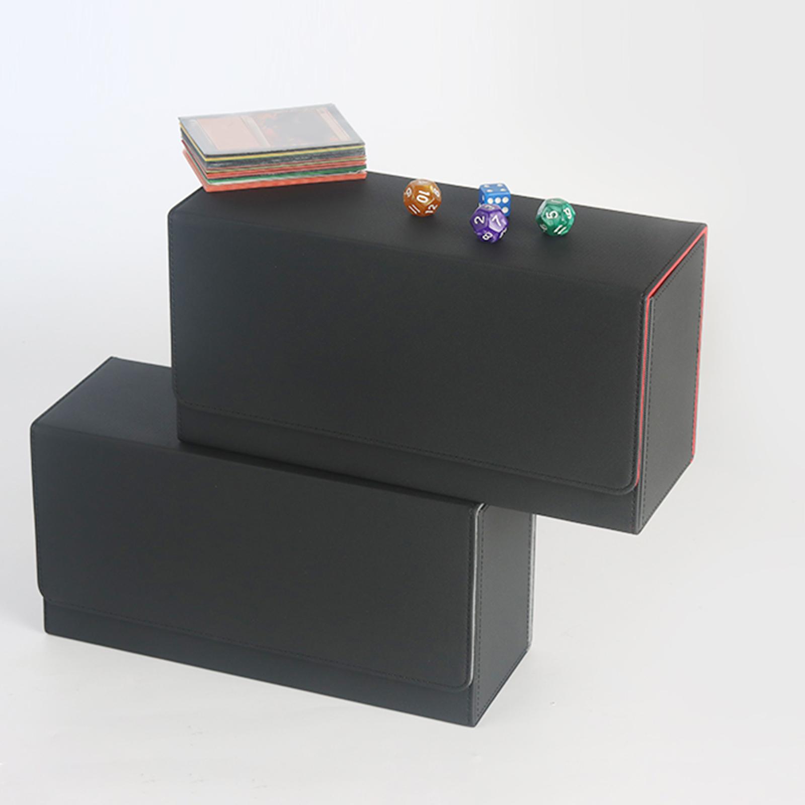Trading Card Deck Box Organizer Storage Holder Holds 36+ Card for MTG Card Black Red