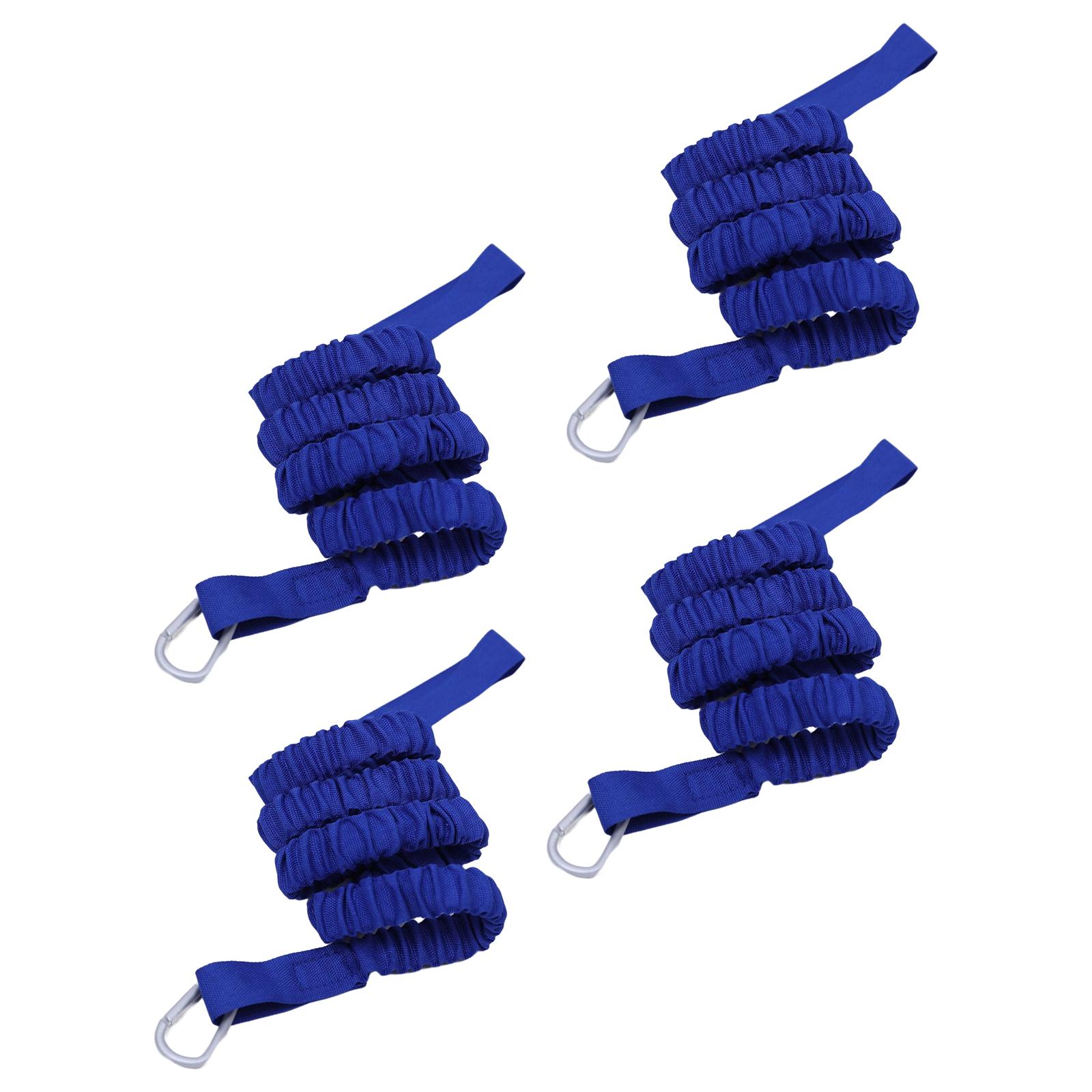 Kayak Paddle Leash Stretchable Coiled Wide Application Blue 4pcs