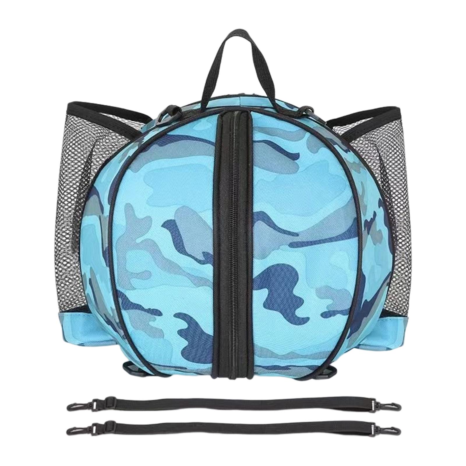 Basketball Bag Backpack Waterproof Mesh Pockets for Football Volleyball gray blue