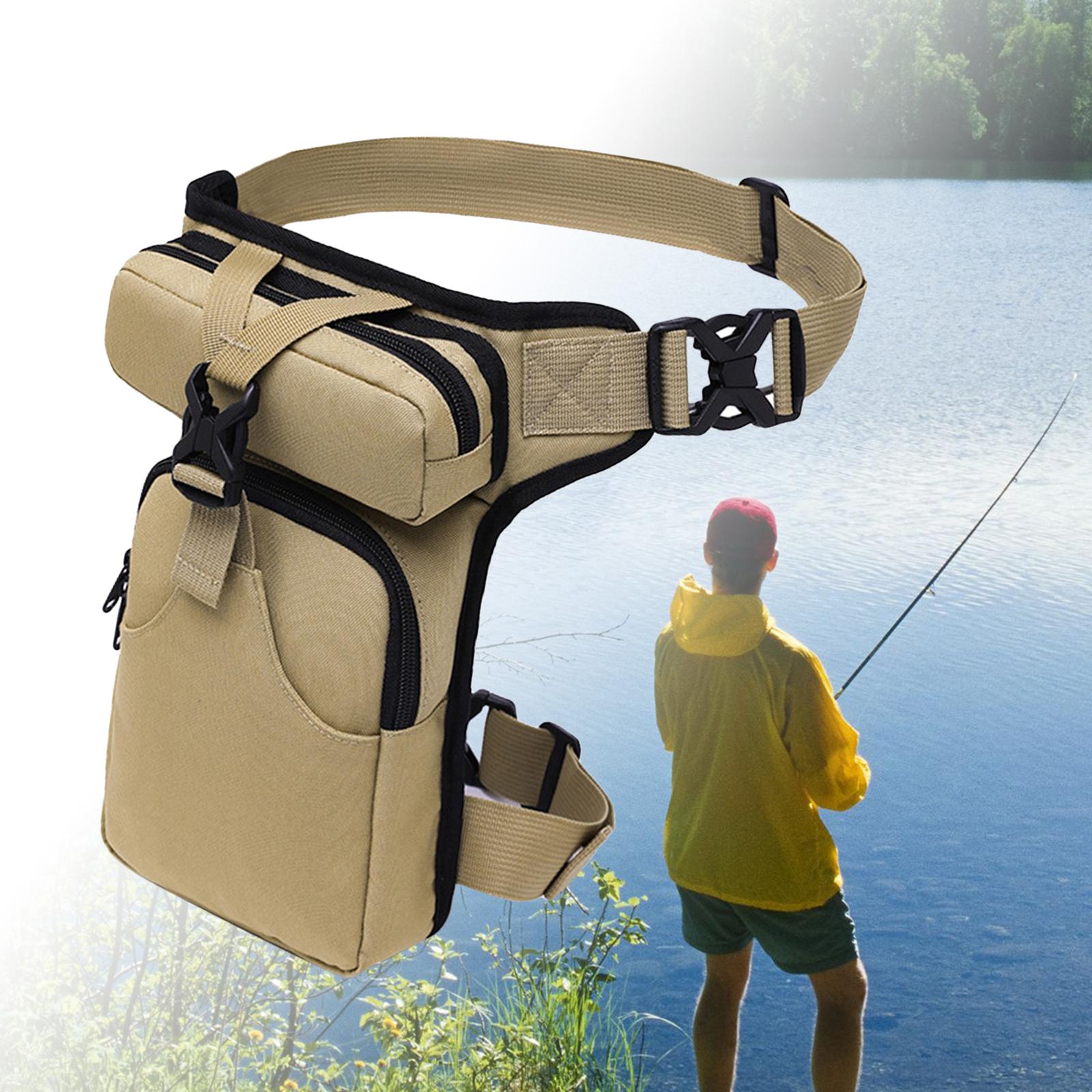 Waist Leg Pouch Bag for Hiking Climbing Casual Daypack Stylish Khaki