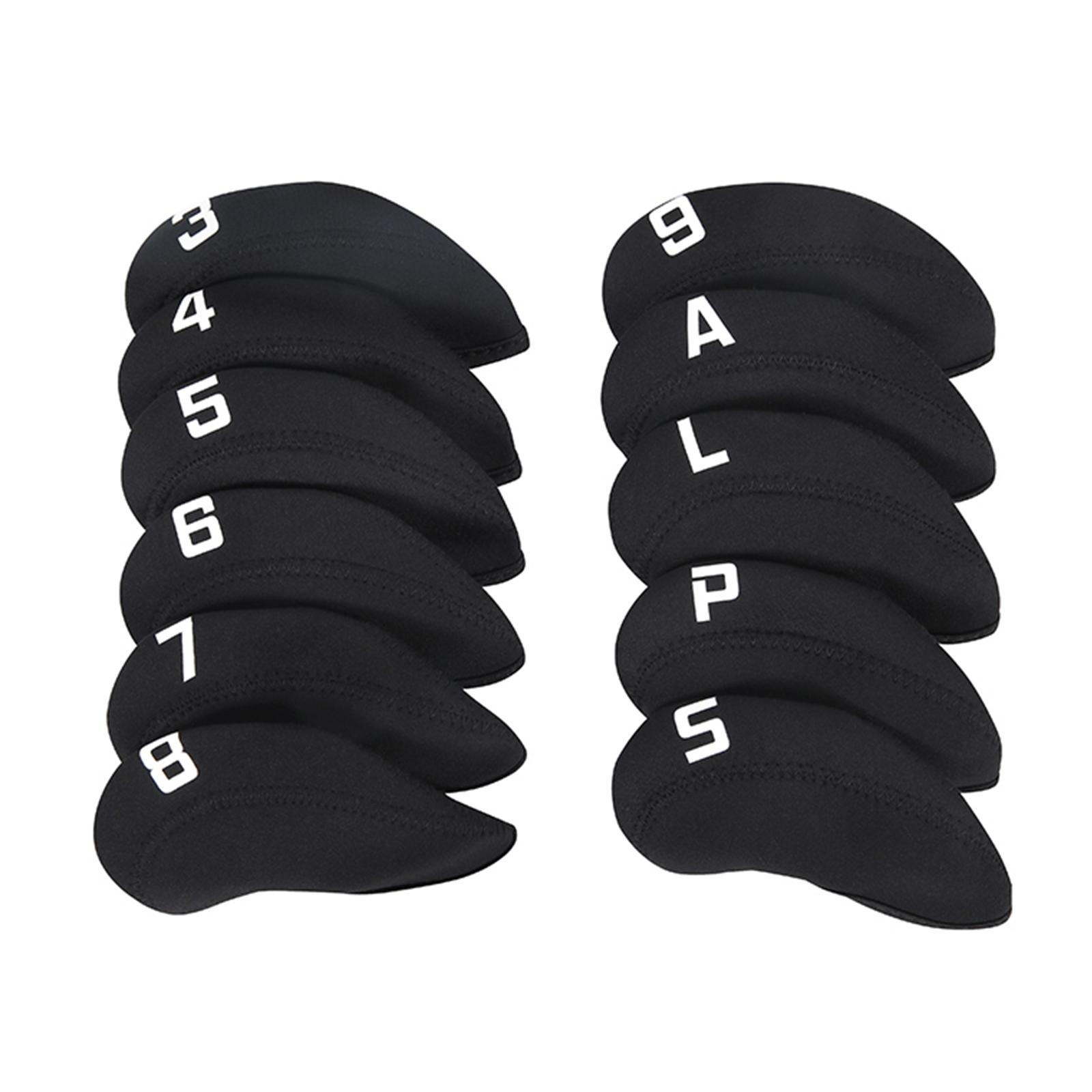 Golf Iron Headcovers Numbered Black