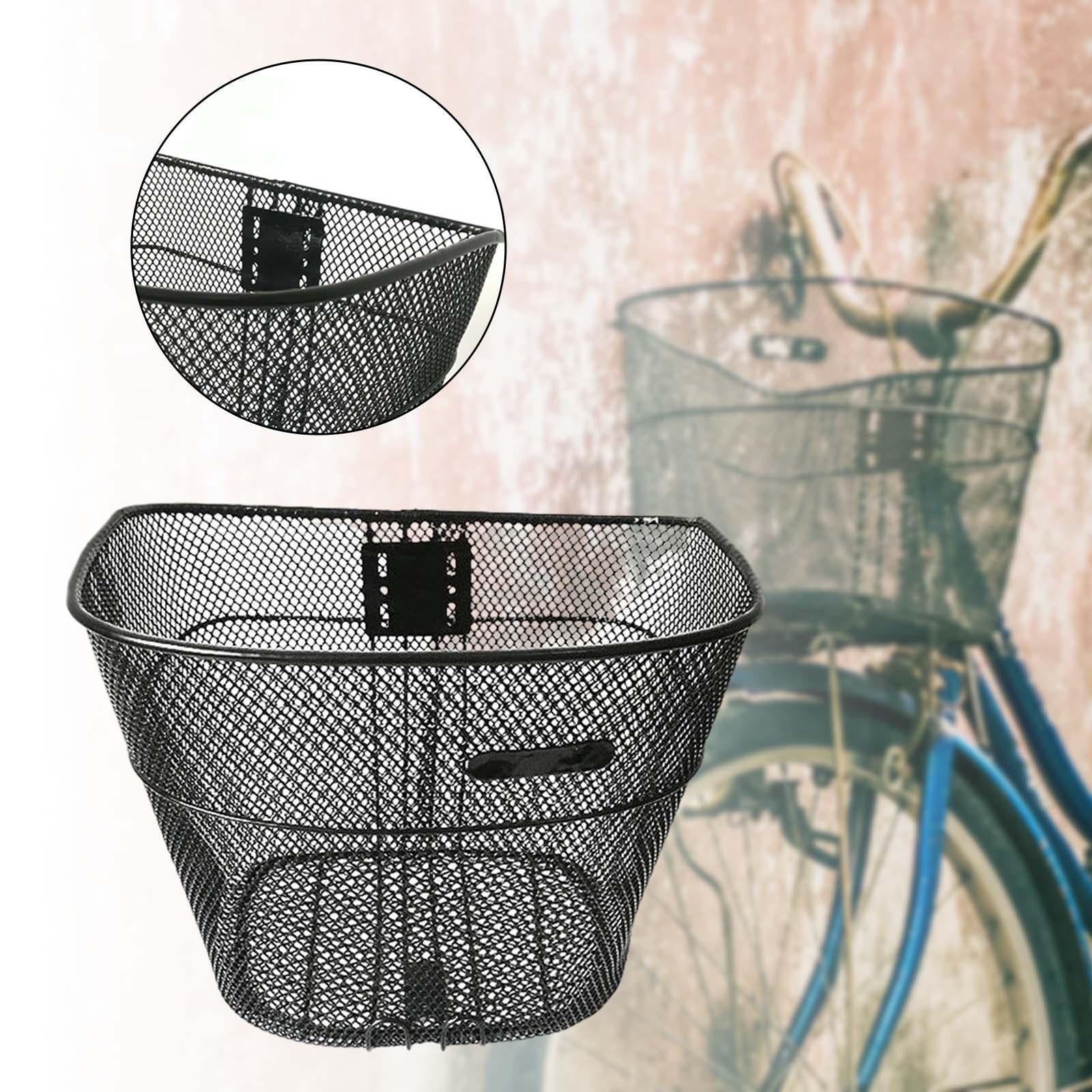 Iron Mesh Bicycle Basket Detachable Front Handlebar Basket Storage Basket