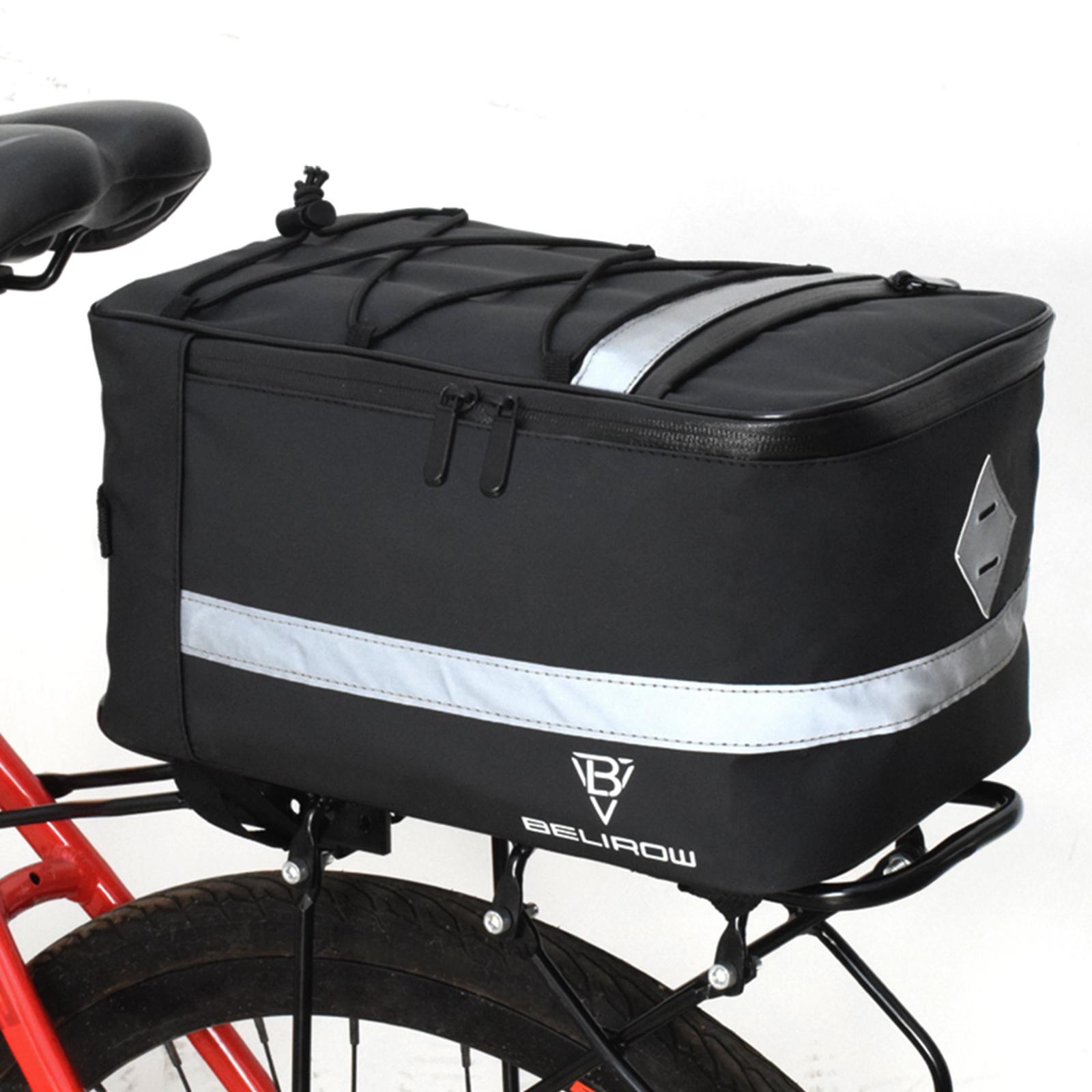 MTB Bike Rear Seat Carrier Cargo Bag Reflective Stripe Protective Padding Size L