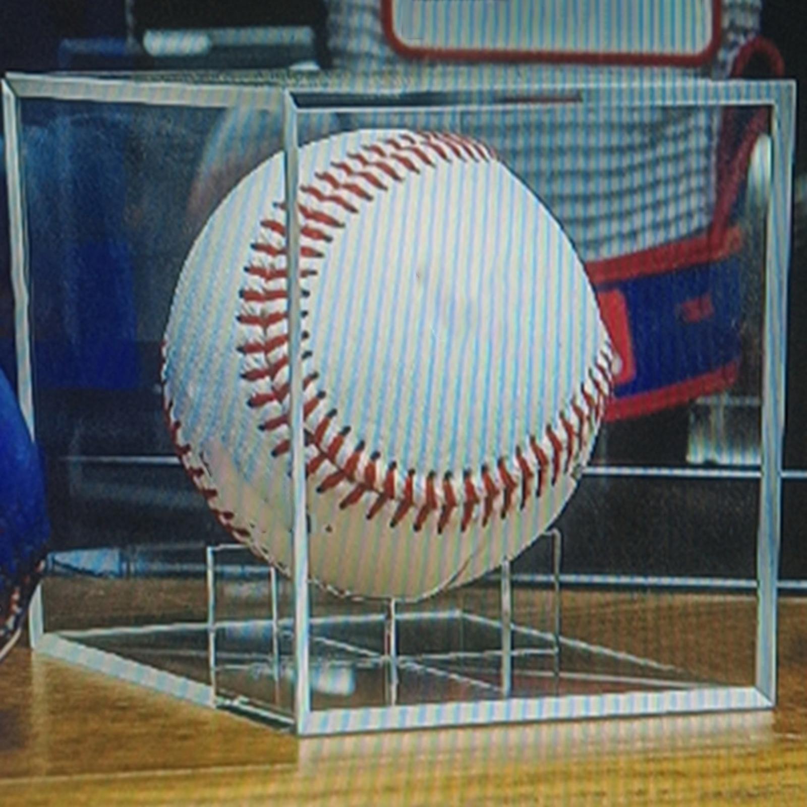 Clear Acrylic Baseball Box 8cm Dustproof Display Stand Baseball Holder