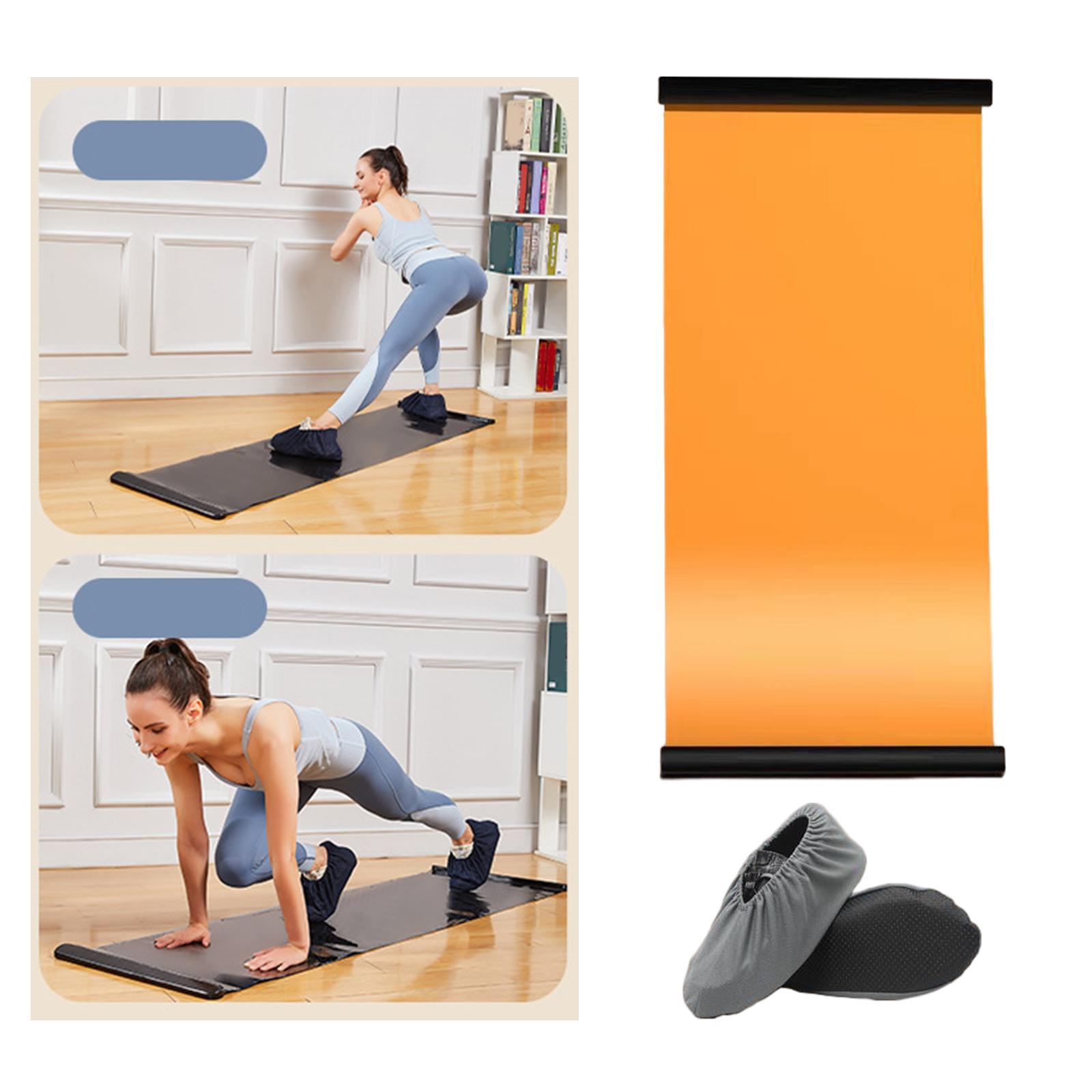Yoga Slide Board Pad Portable Sliding Board for Leg Core Training Skating Orange Color 1.4m