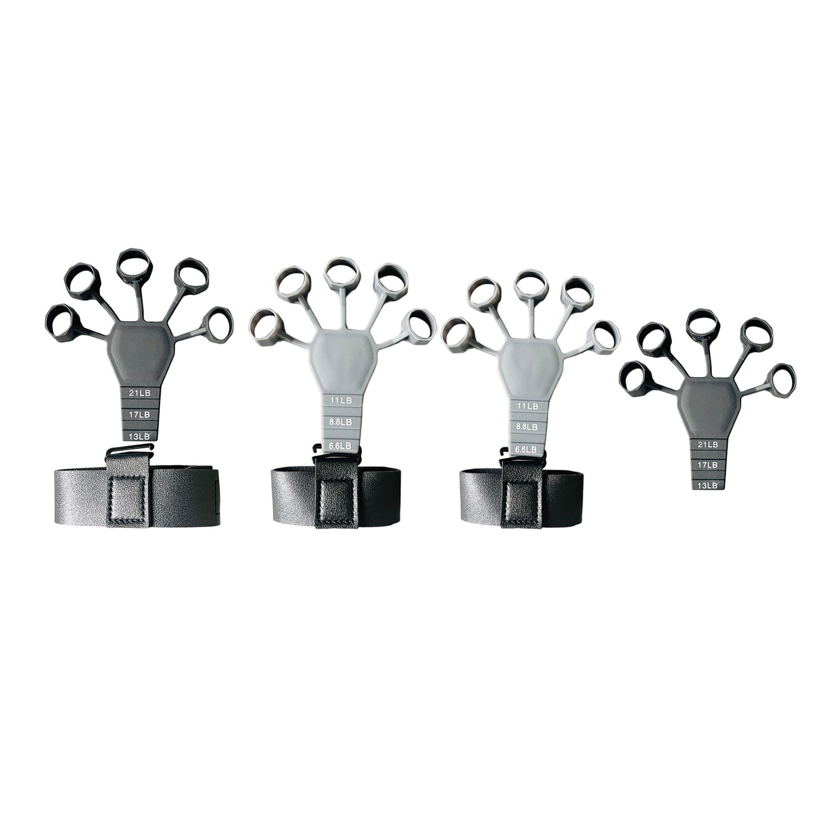 2xFinger Exerciser Stretcher Athlete Power Exercise Hand Grip Strengthener black
