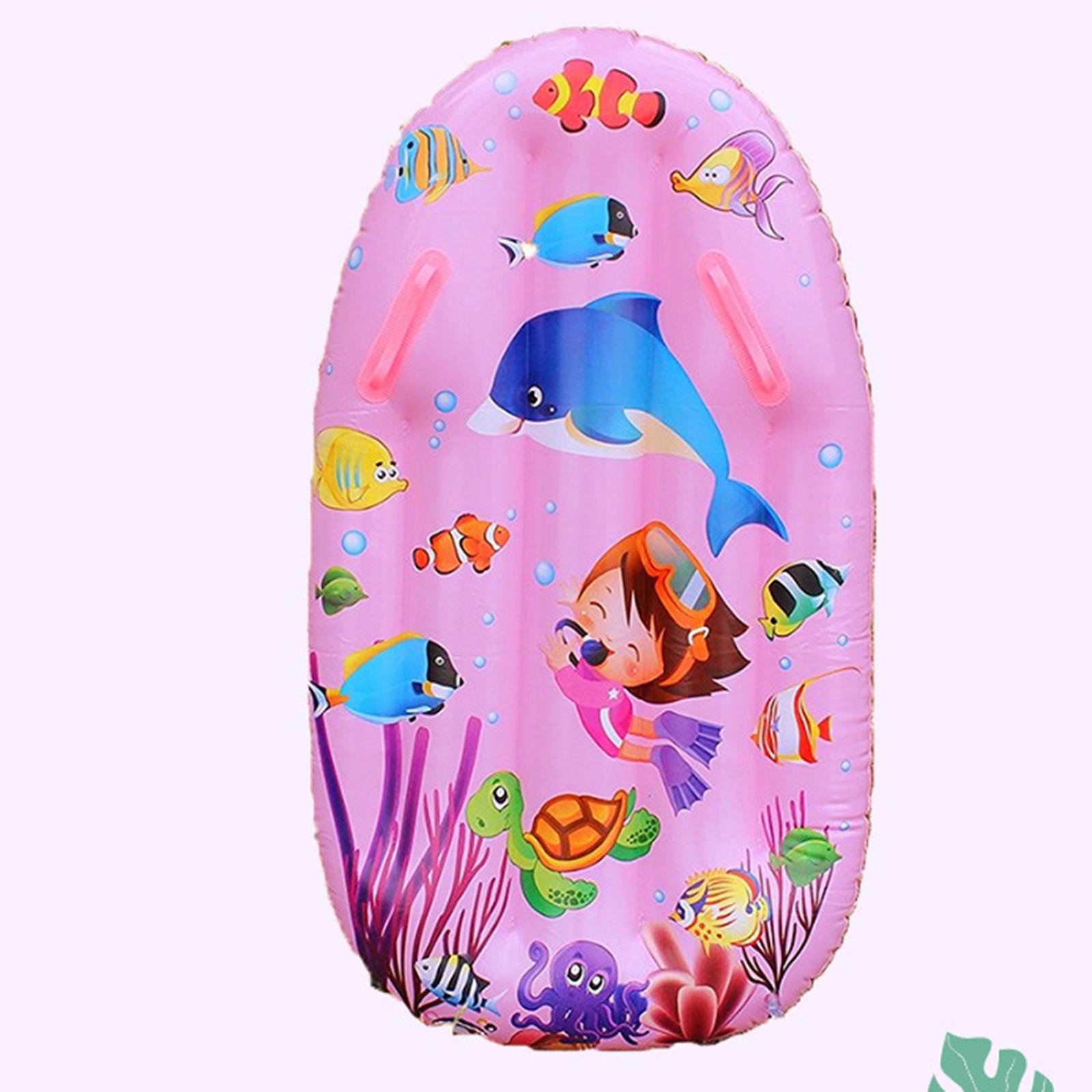 Inflatable Bodyboard for Kids Lightweight Beach Toys Summer Beach Surf Board Pink