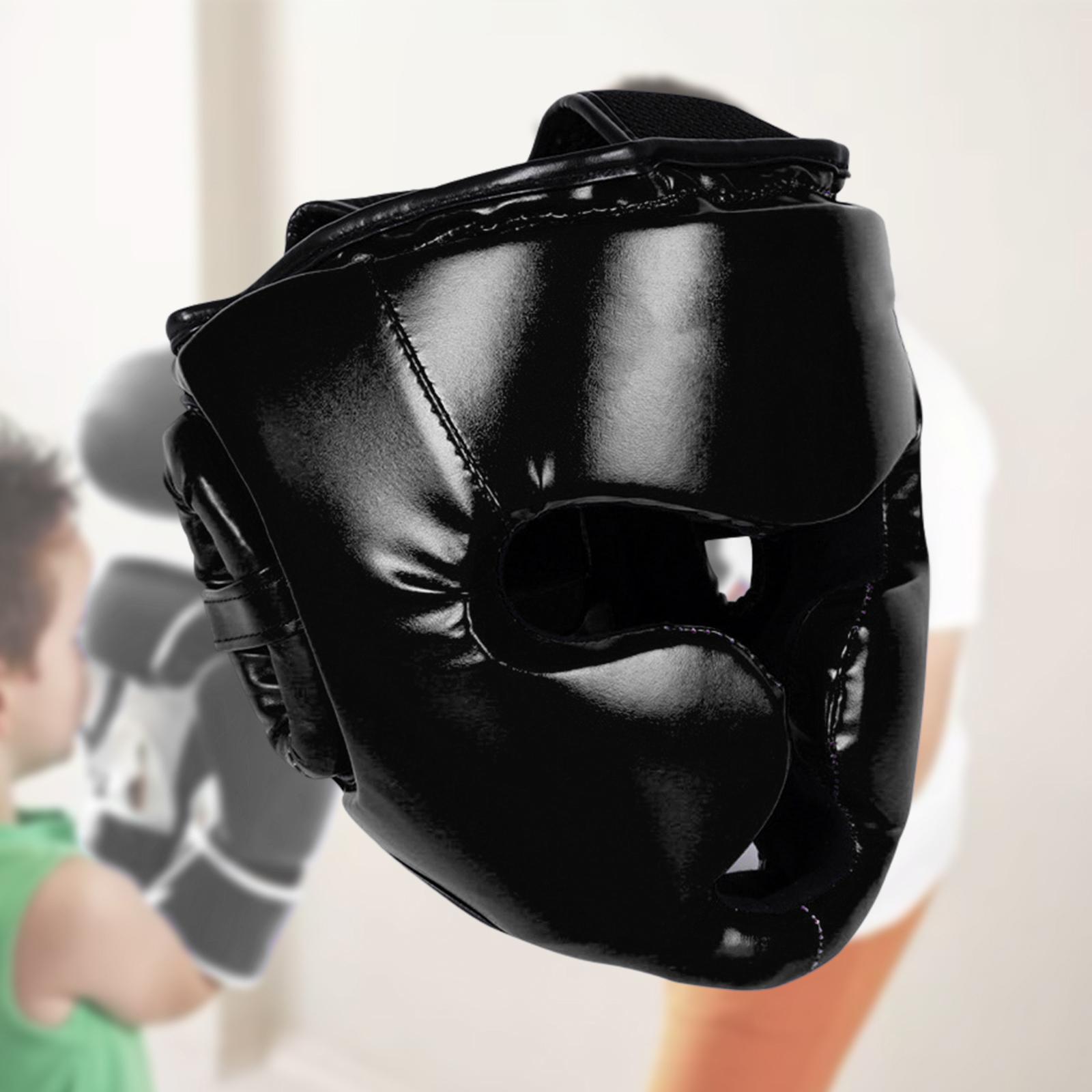 Boxing Headgear Grappling Lightweight Mma Protector Face Guard Boxing Black Color M