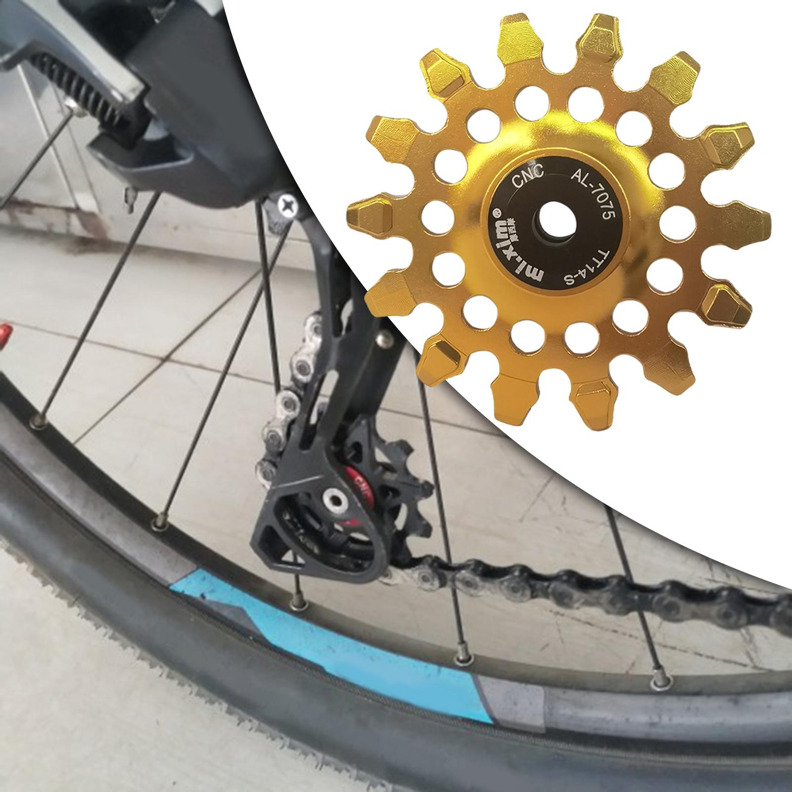 Bike Rear Derailleur Pulley Components Lightweight Easy Installation Bearing Gold
