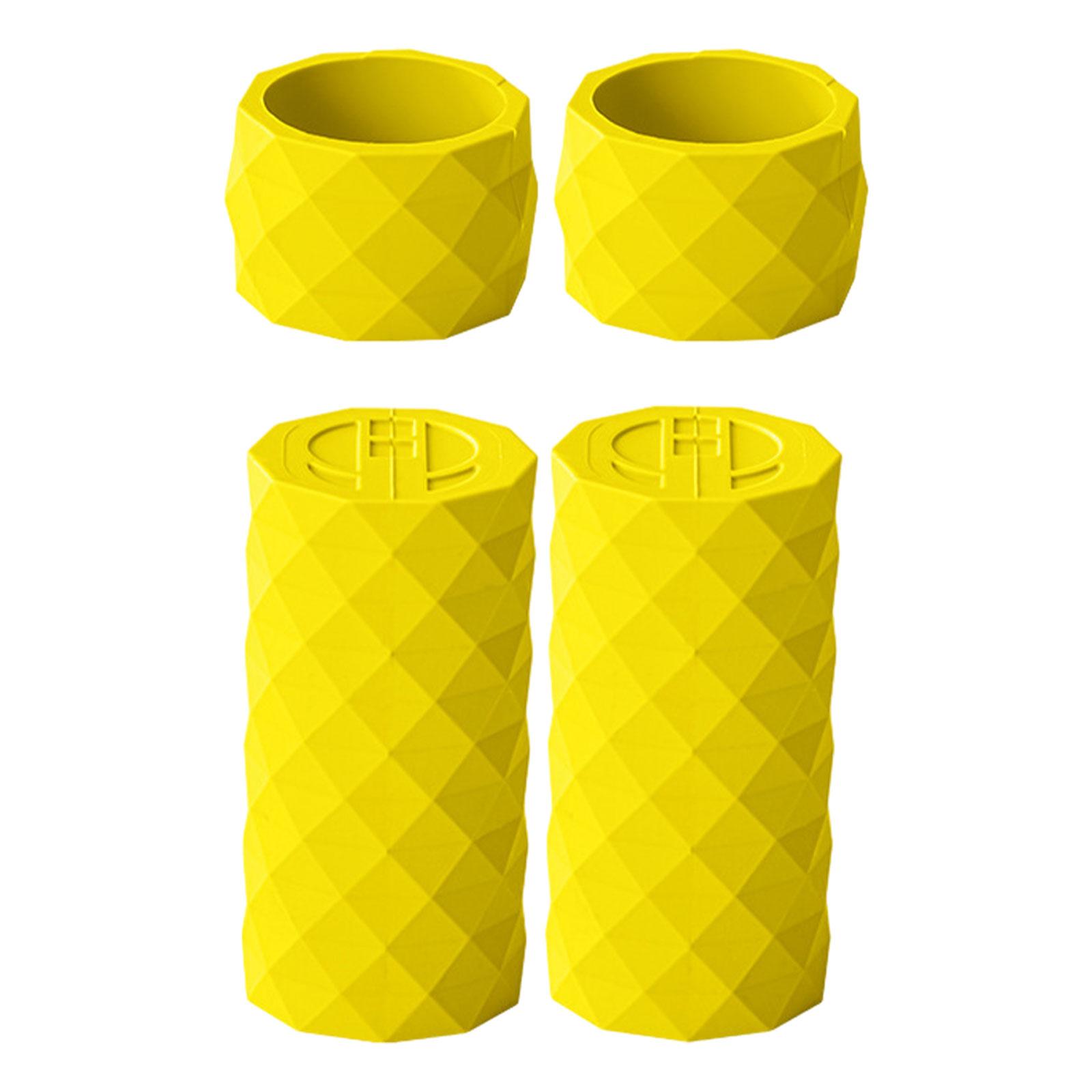4x Bike Handlebar Tapes Anti Vibration Professional Silicone Handlebar Grips yellow