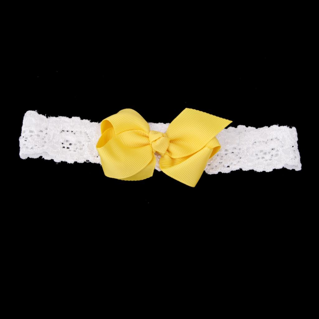 Yellow Bowknot Baby Girls Headband Photography Props Hair Band