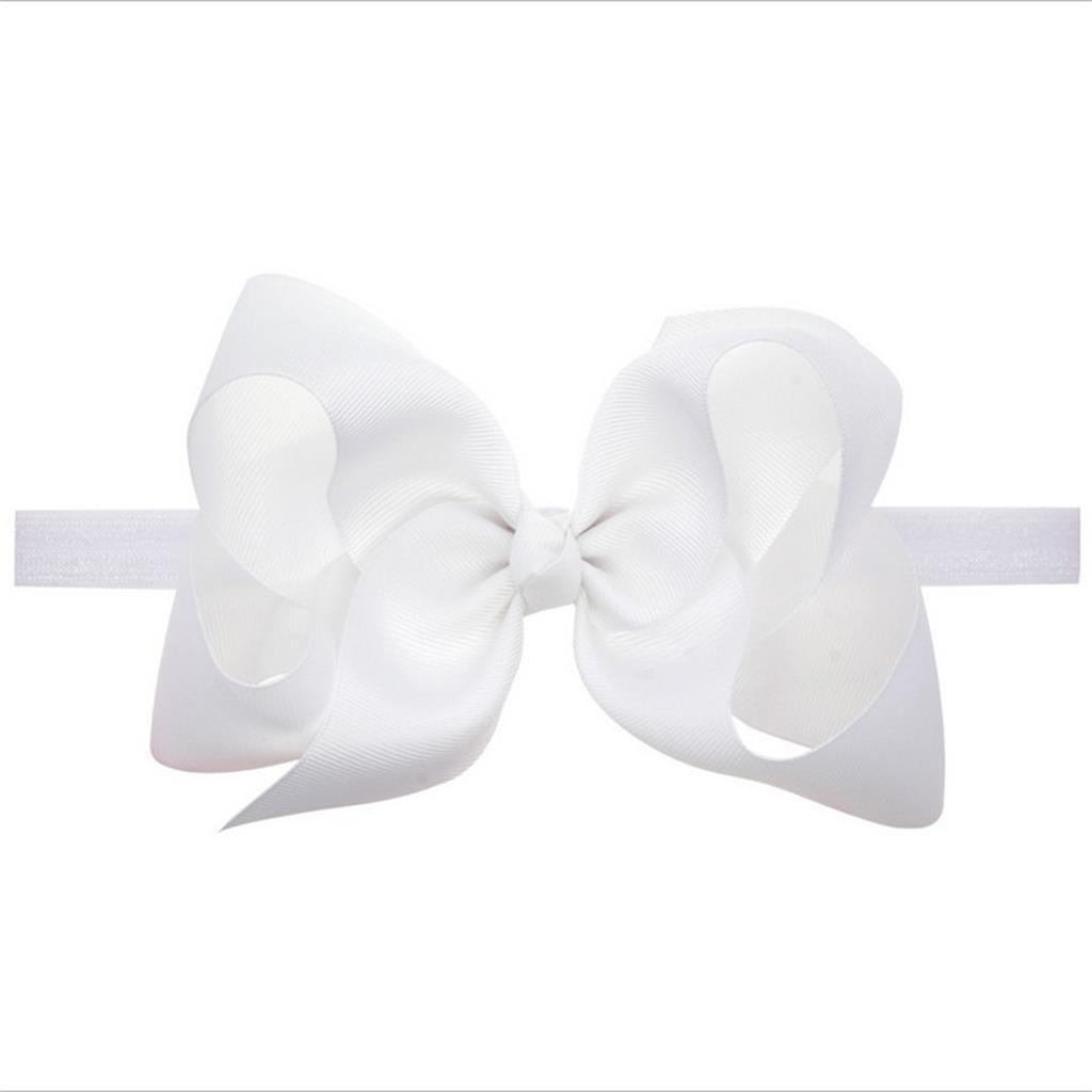 1Pcs Baby Girls Bowknot Headbands Hair Bands Photography Props White