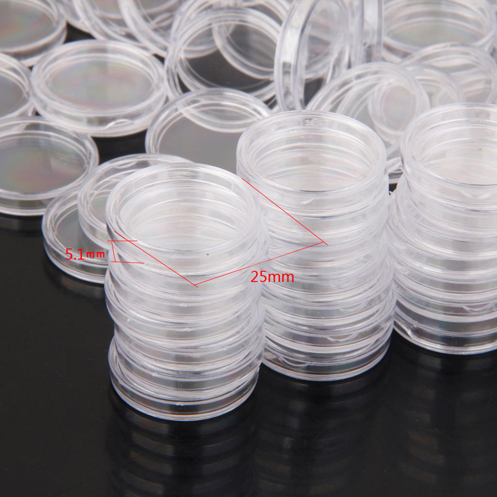 300 Pieces Clear Coin Capsules Containers Boxes Holders for Collections 25mm