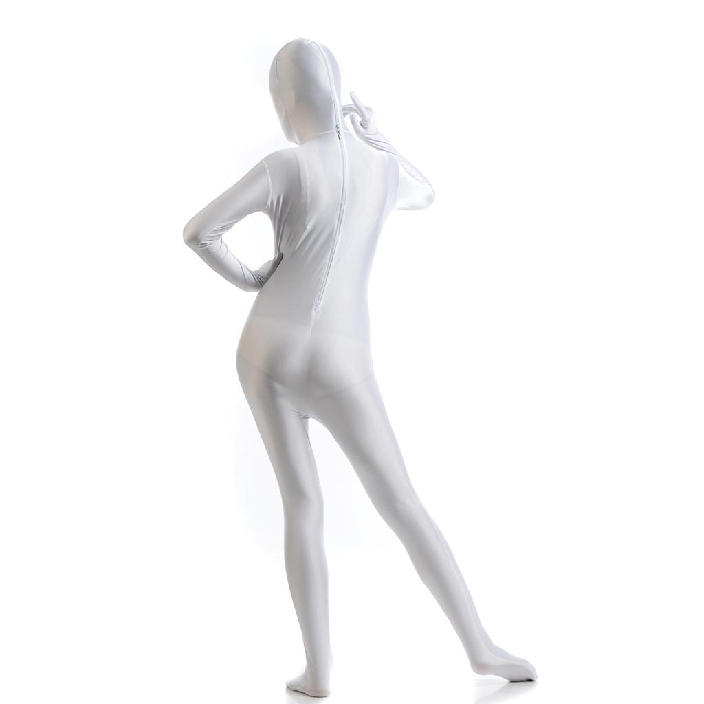 Lycra Spandex Sexy Zentai Suit-L-White