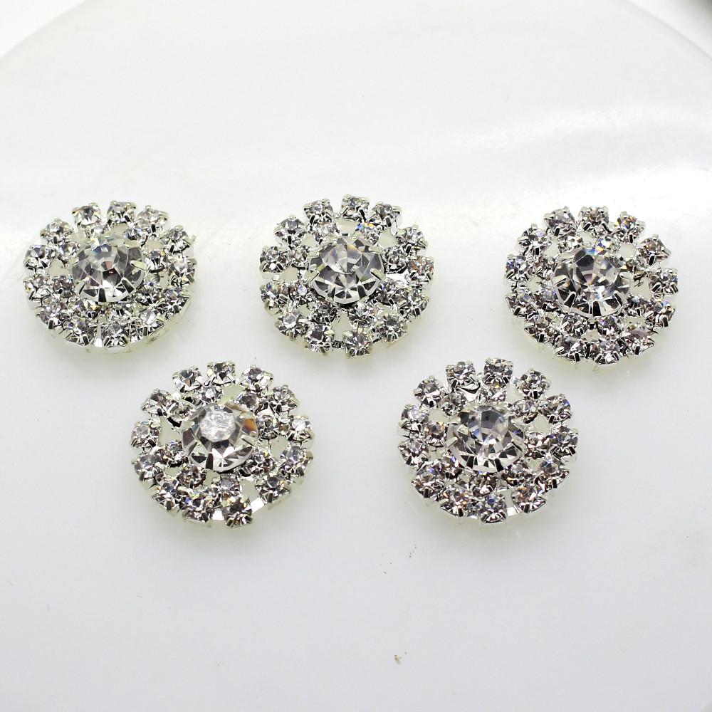 10x Double Row Hollow Out DIY Crystal Rhinestone Conchos Accessories Silver