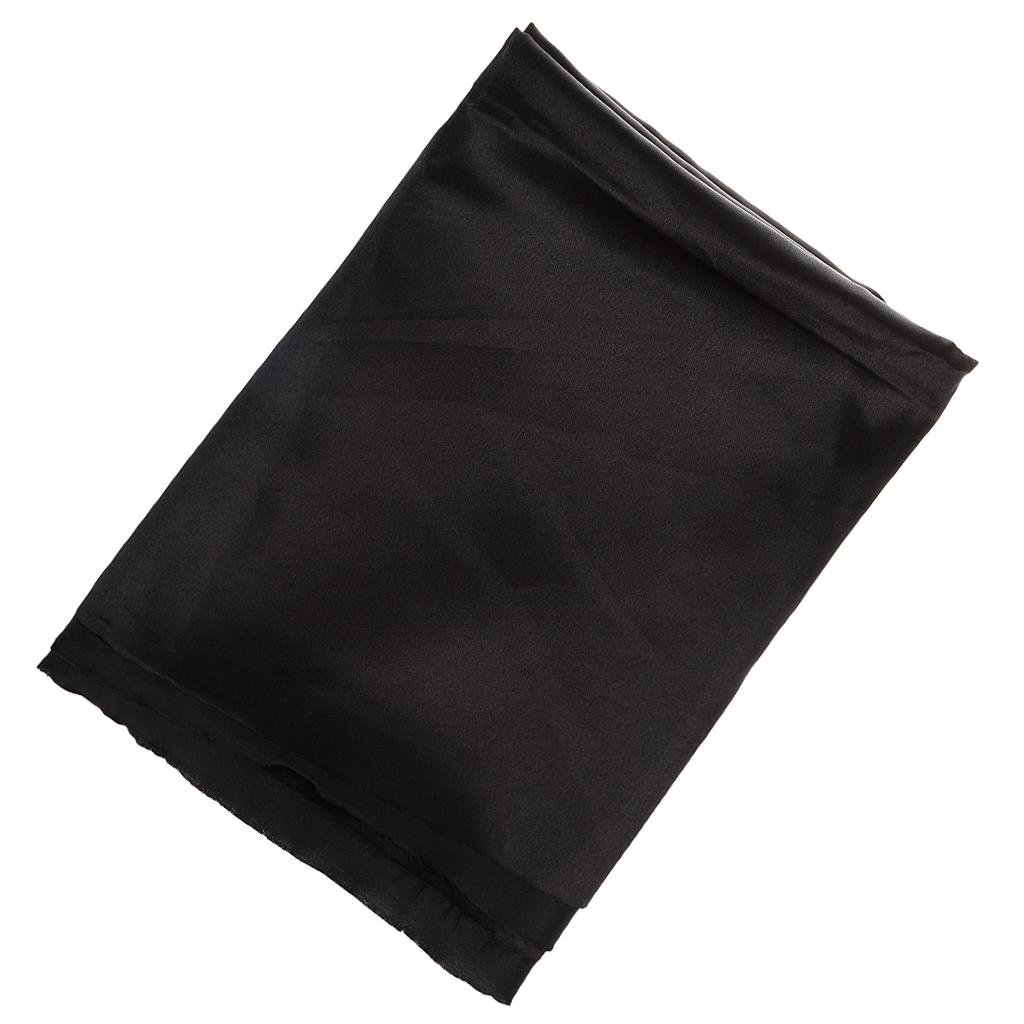 Low-Key Solid Plain  Silk Satin Multi-Use Cloth in Lustrous Black