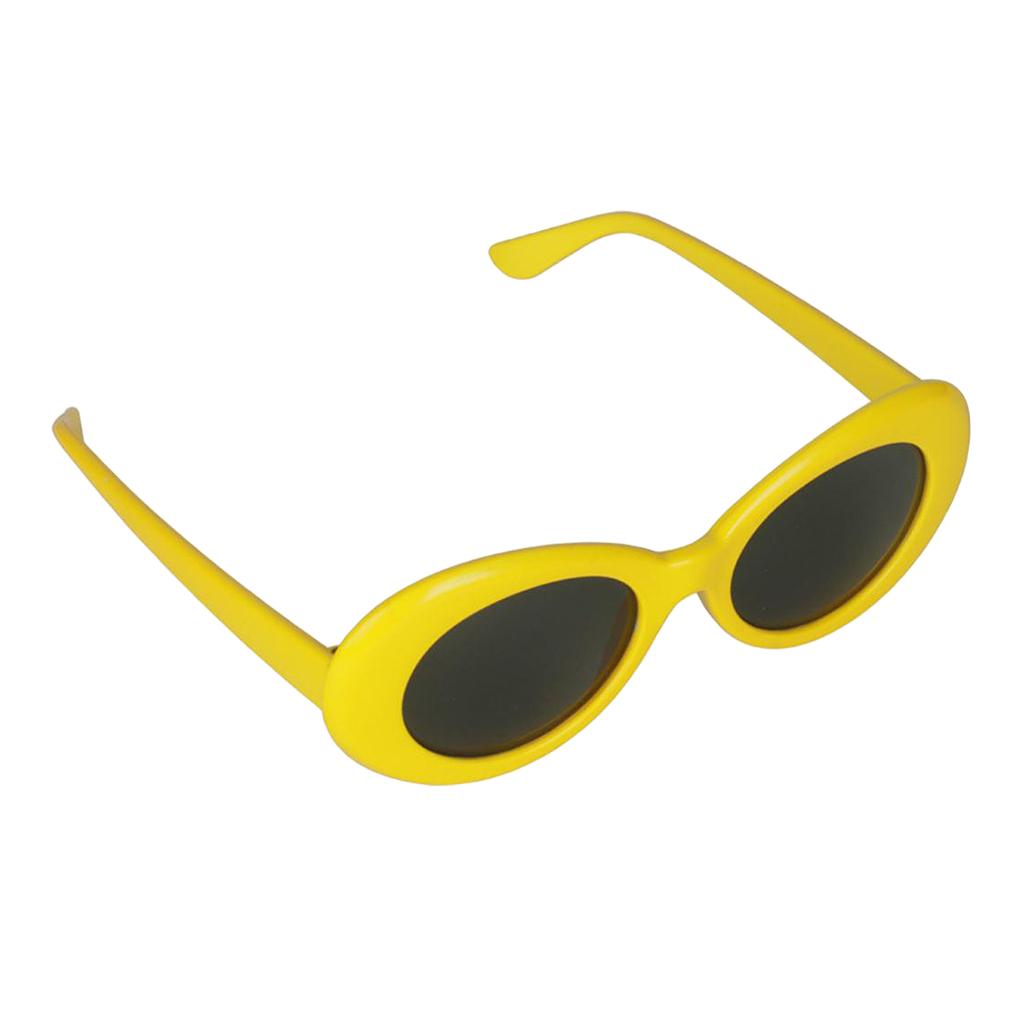 Retro Clout Goggles Glasses Oval Bold Mod Thick Framed Sunglasses  Yellow