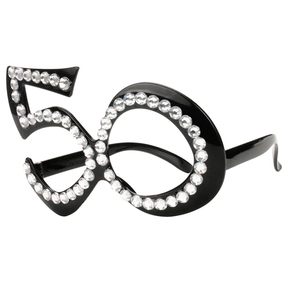 30th 40th 50th 60th Birthday Party Clear View Eyeglasses Bling Age Glasses 