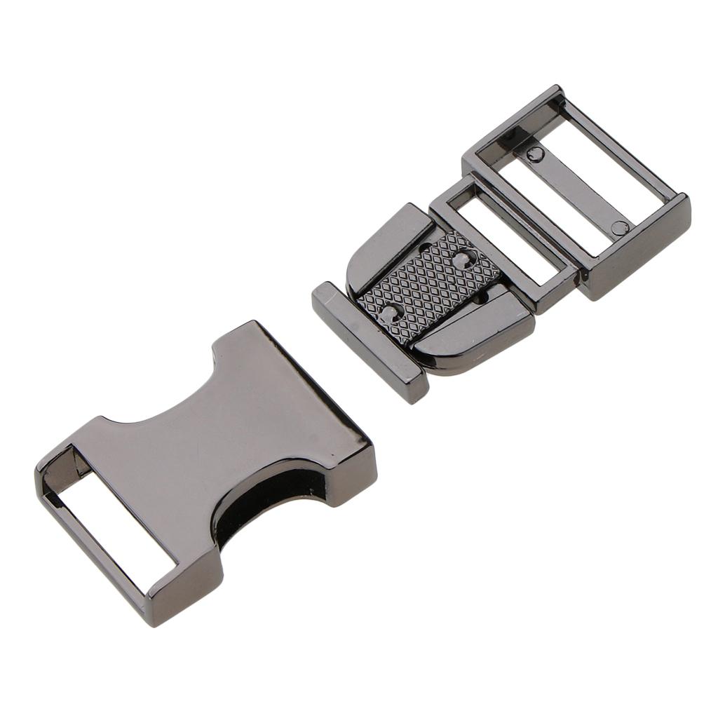 2xMetal Bag Webbing Belt Buckle Clip Clasp Inner diameter 19mm Gray black