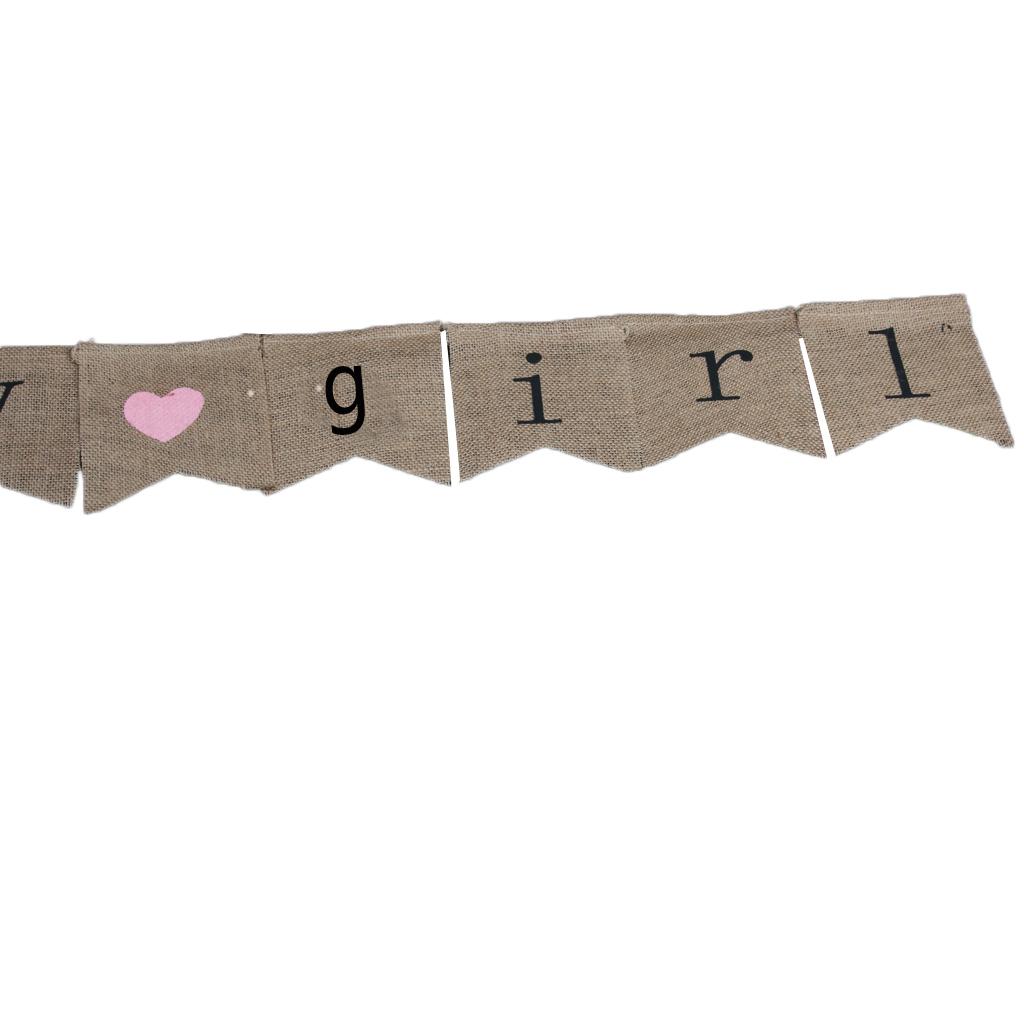 2x"baby girl" Pennant Flag Banner Bunting Hanging Birthday Baby Shower Party