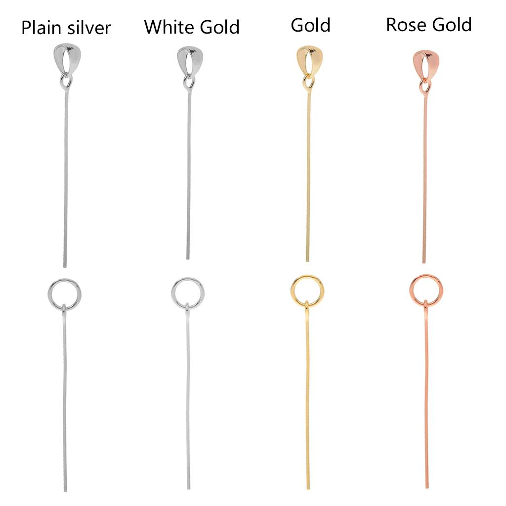 Pendant Clasp Seeds Buckle Connectors for Necklace DIY Making Plain Silver