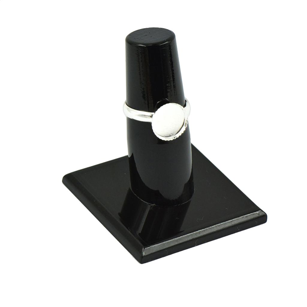 10x10 Pieces Adjustable Blank 10mm Bezel Cabochon Ring DIY Making Silver White